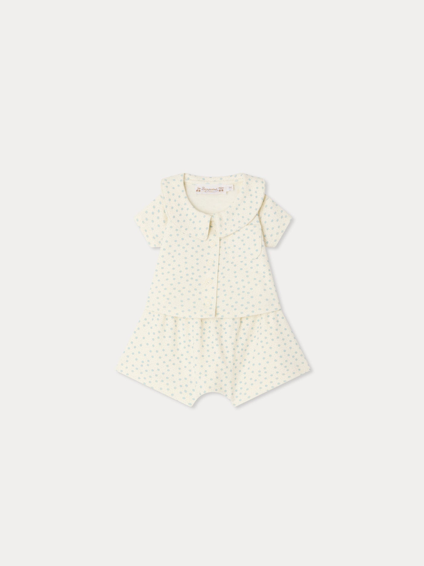 Laelion polka dot print set in organic cotton