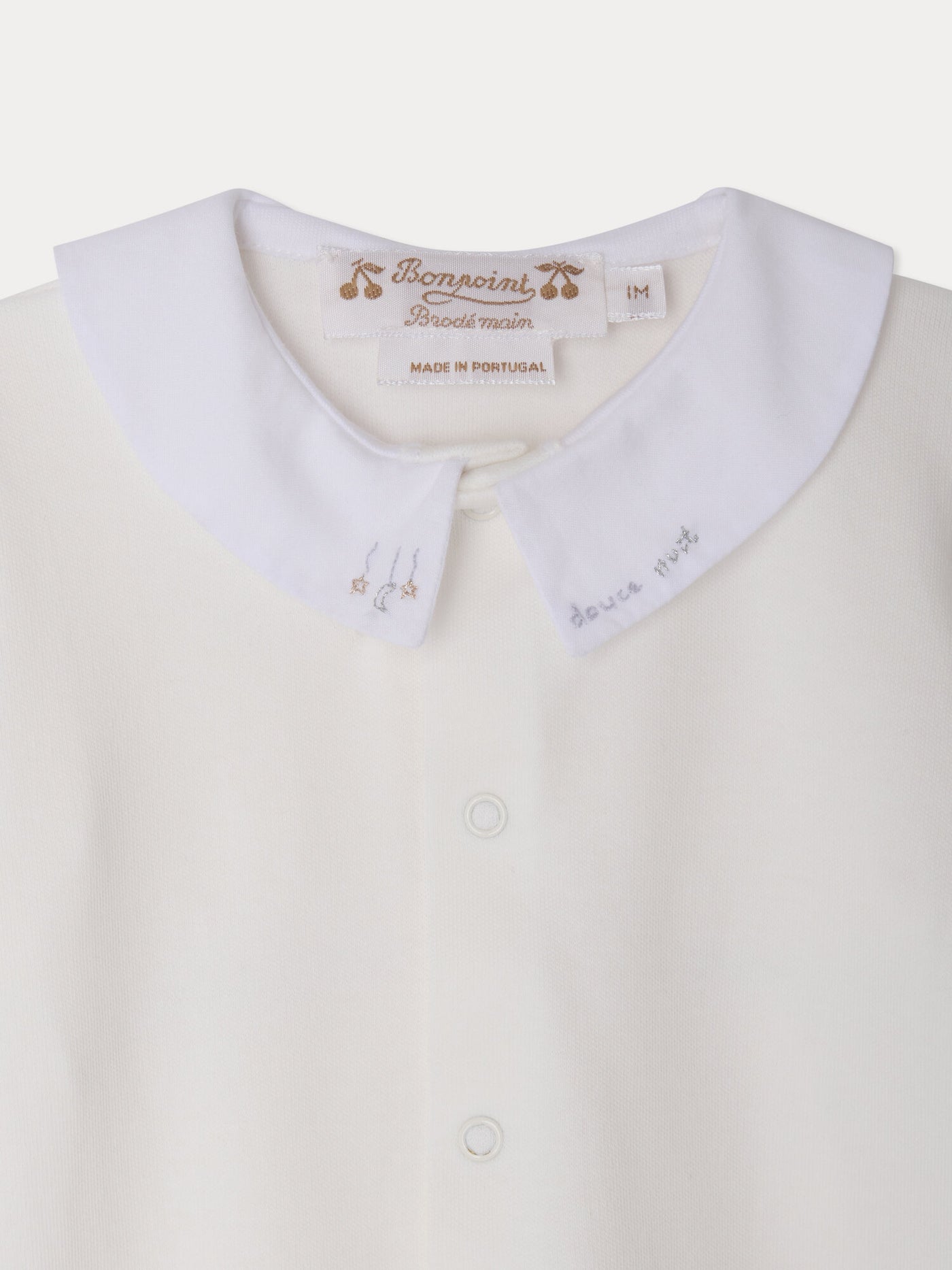 Lennie pyjamas "douce nuit" hand-embroidered in organic cotton