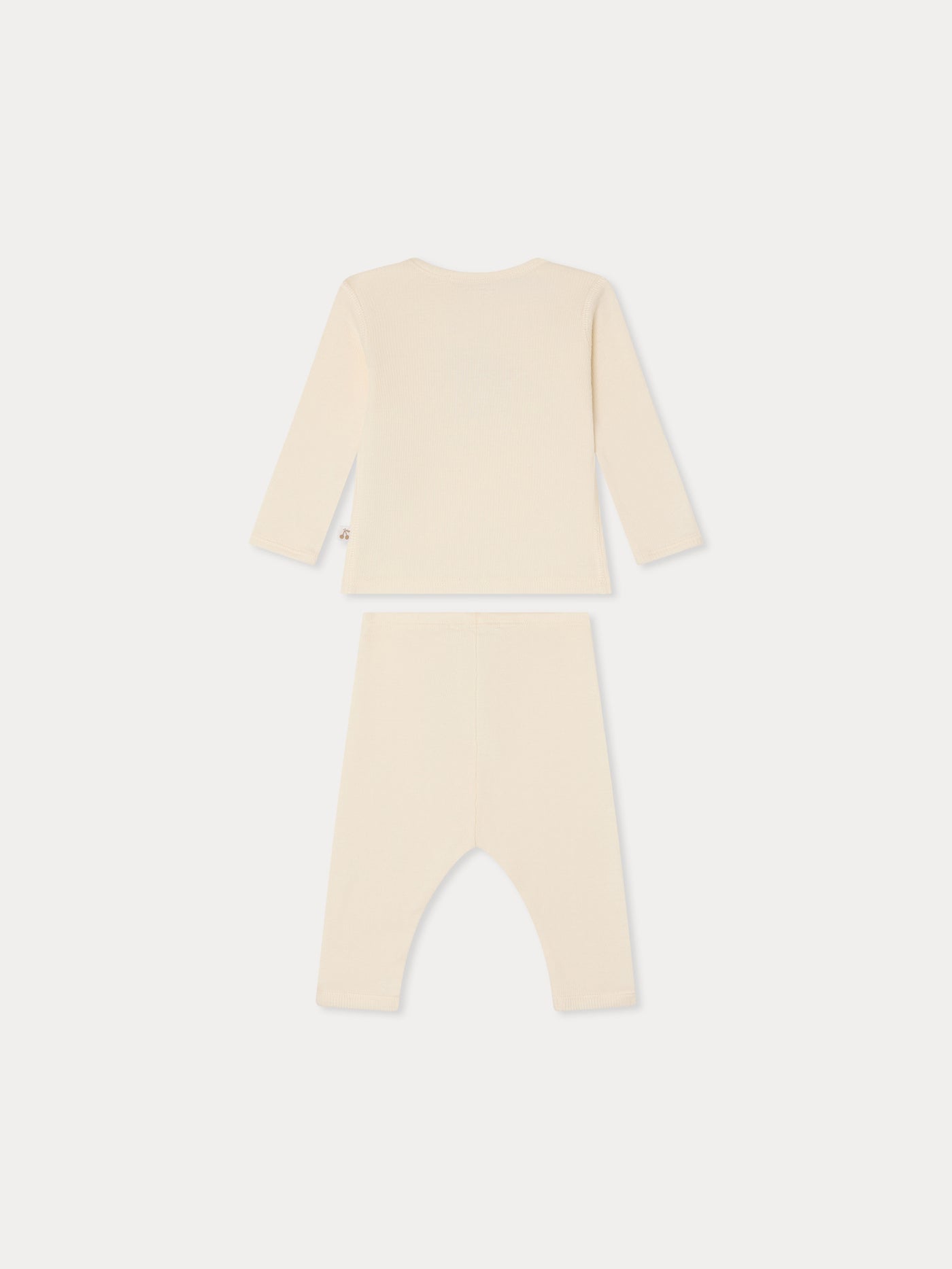 Timi set embroidered with bird in organic cotton