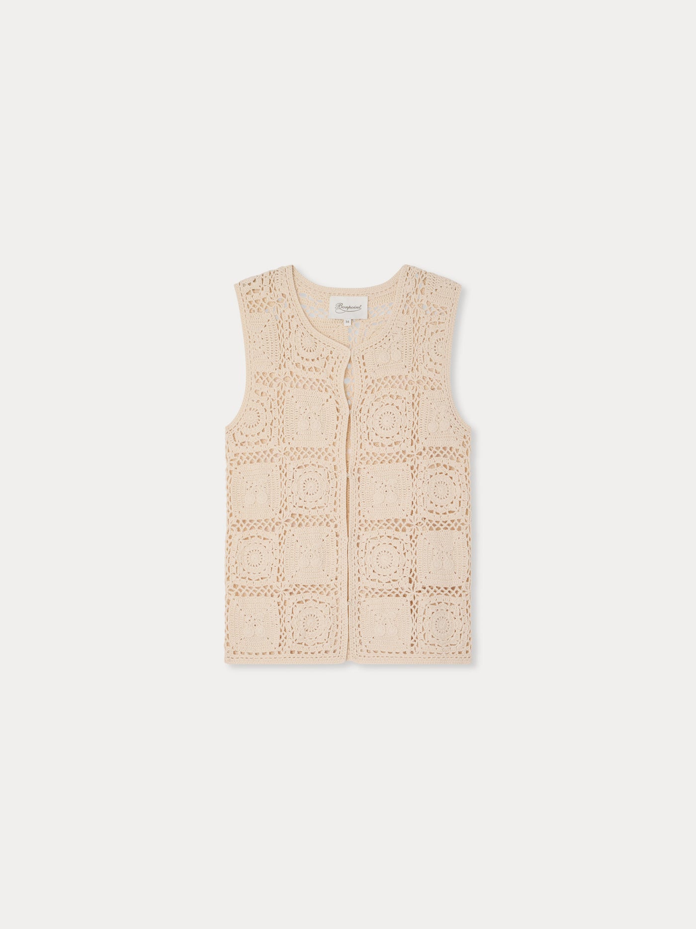Lea-Marilou hand-crocheted round neck cardigan