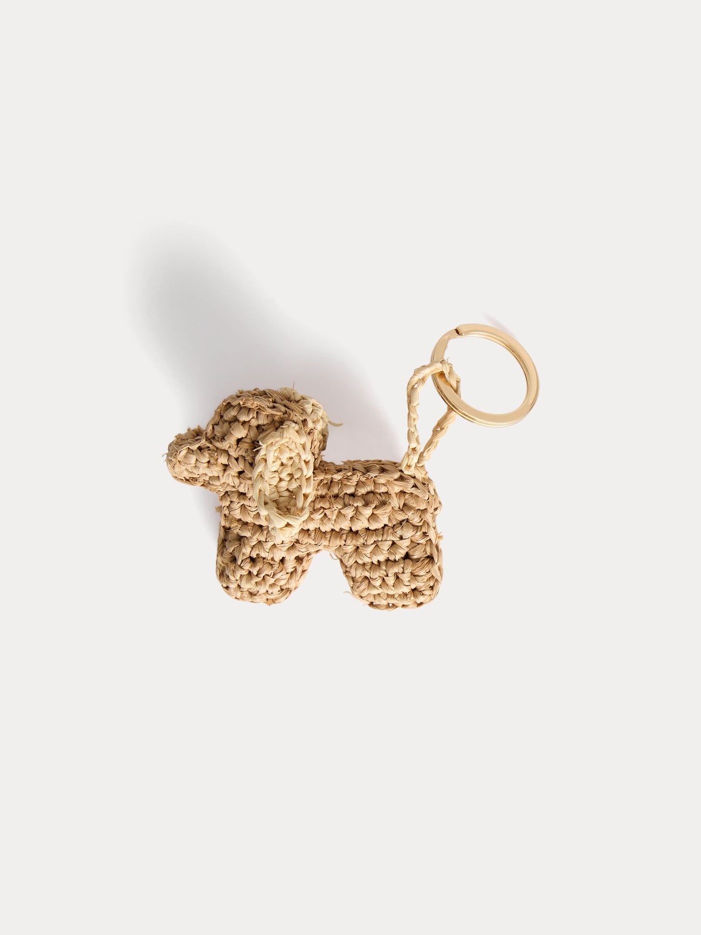 Raffia dog keychain