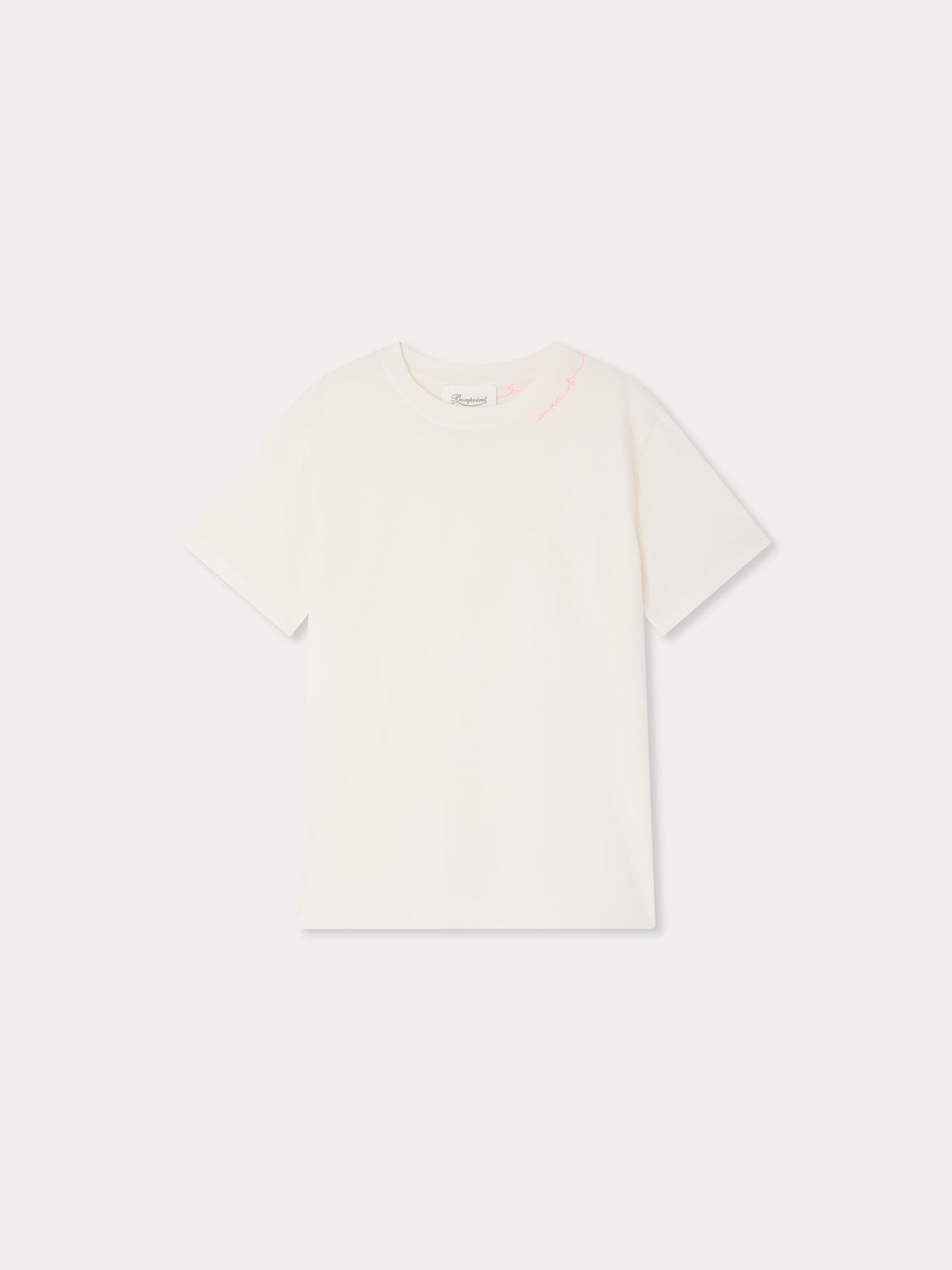 Linda embroidered "amour" t-shirt in organic cotton