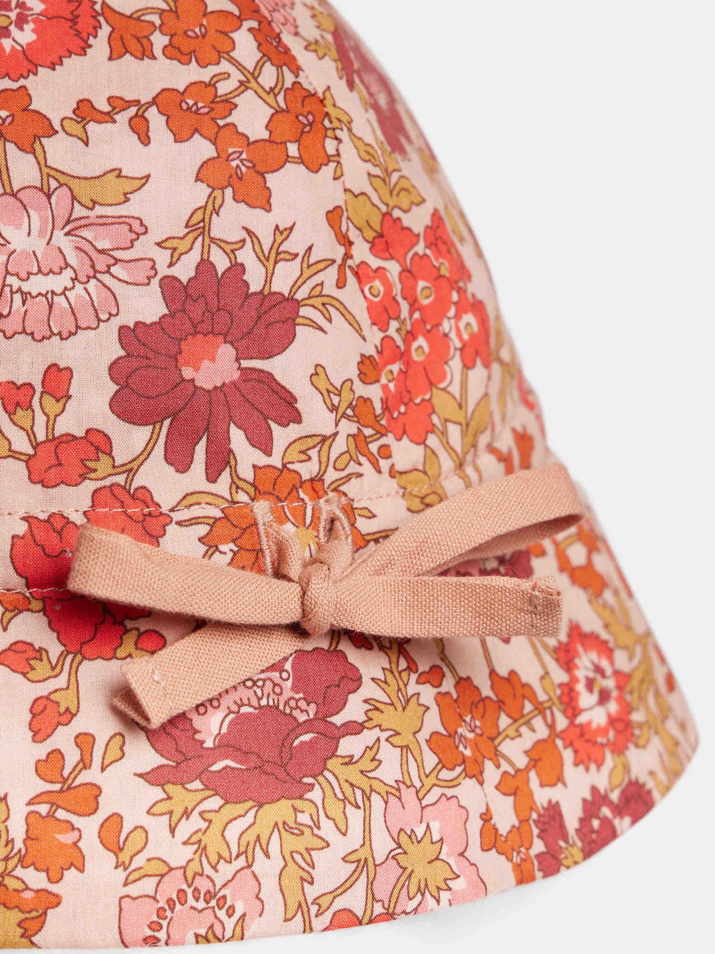 Grigri hat with pink flowers in Liberty organic cotton fabric