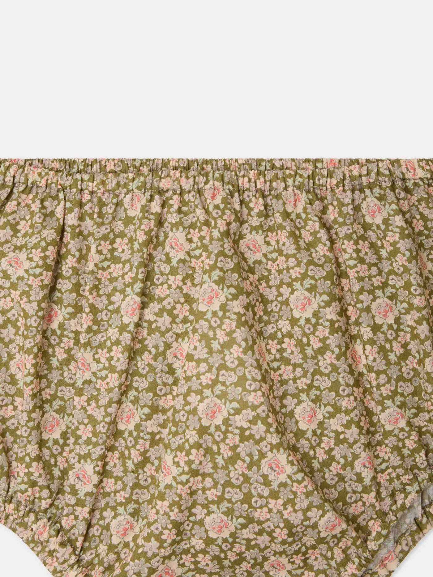 Aki bloomer in lime green Liberty organic cotton fabric