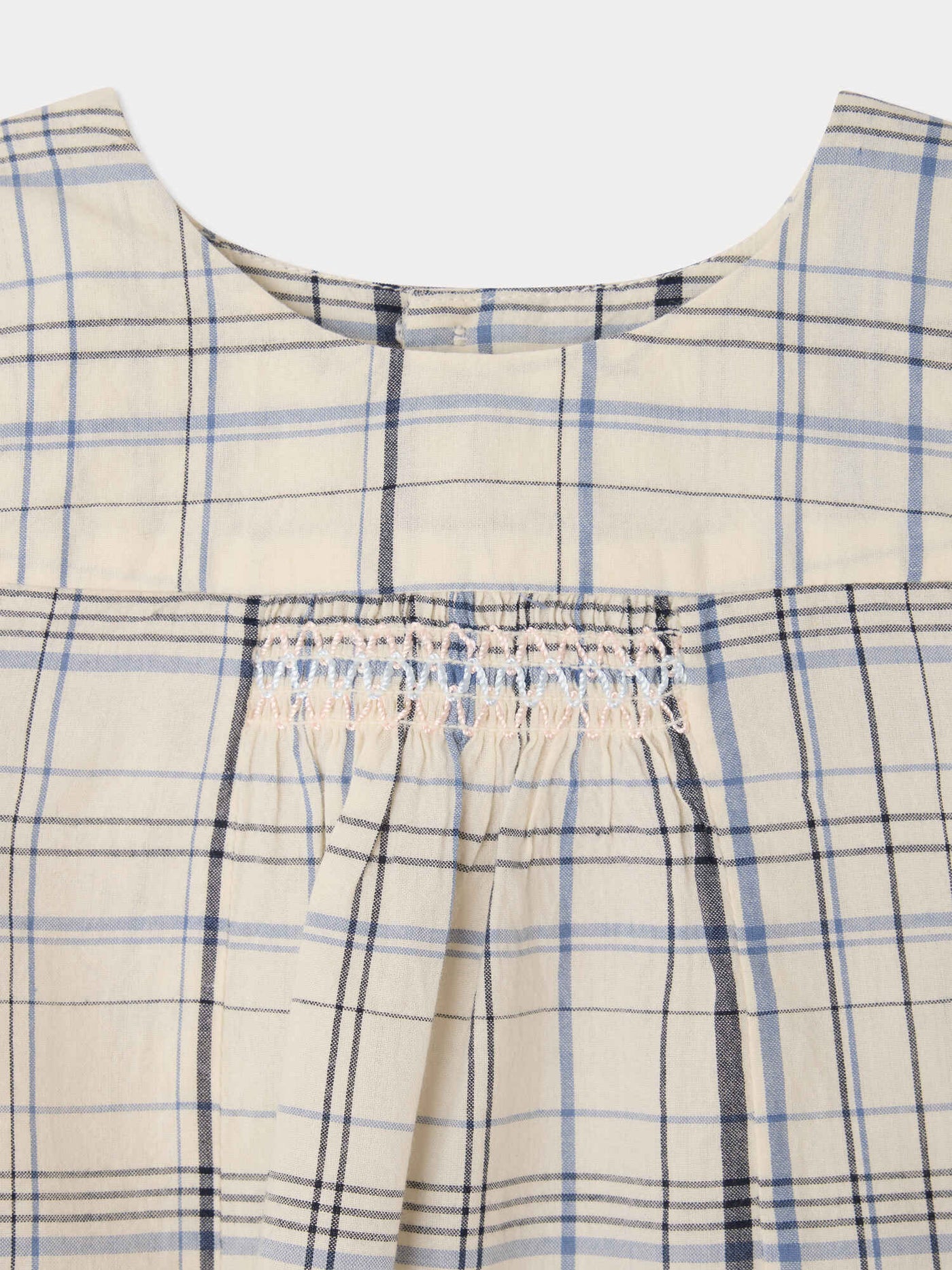 Nizon smocked checked blouse