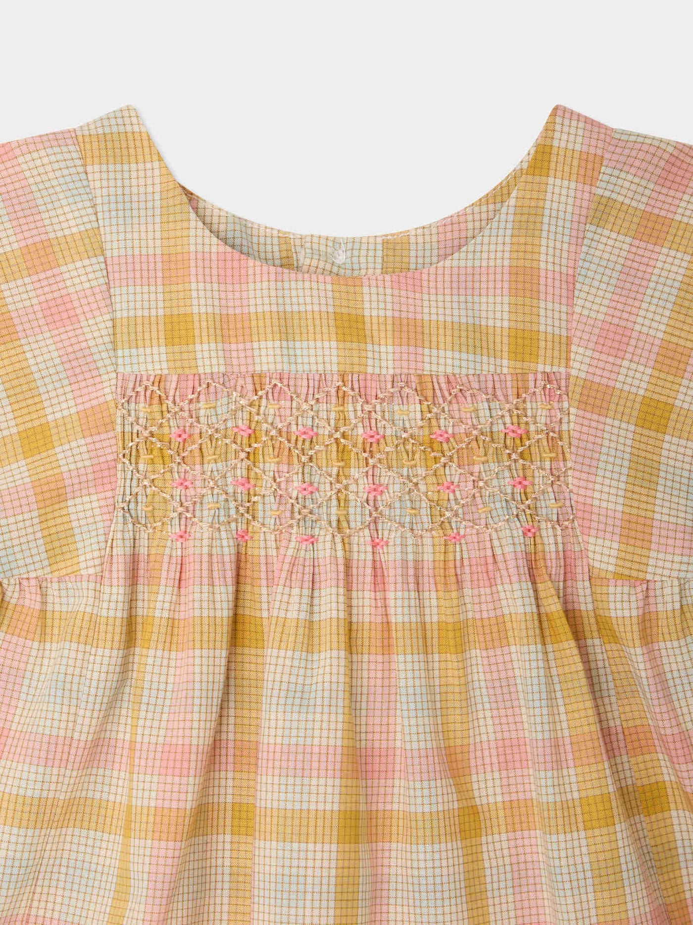Cadeli blouse smocked and hand-embroidered