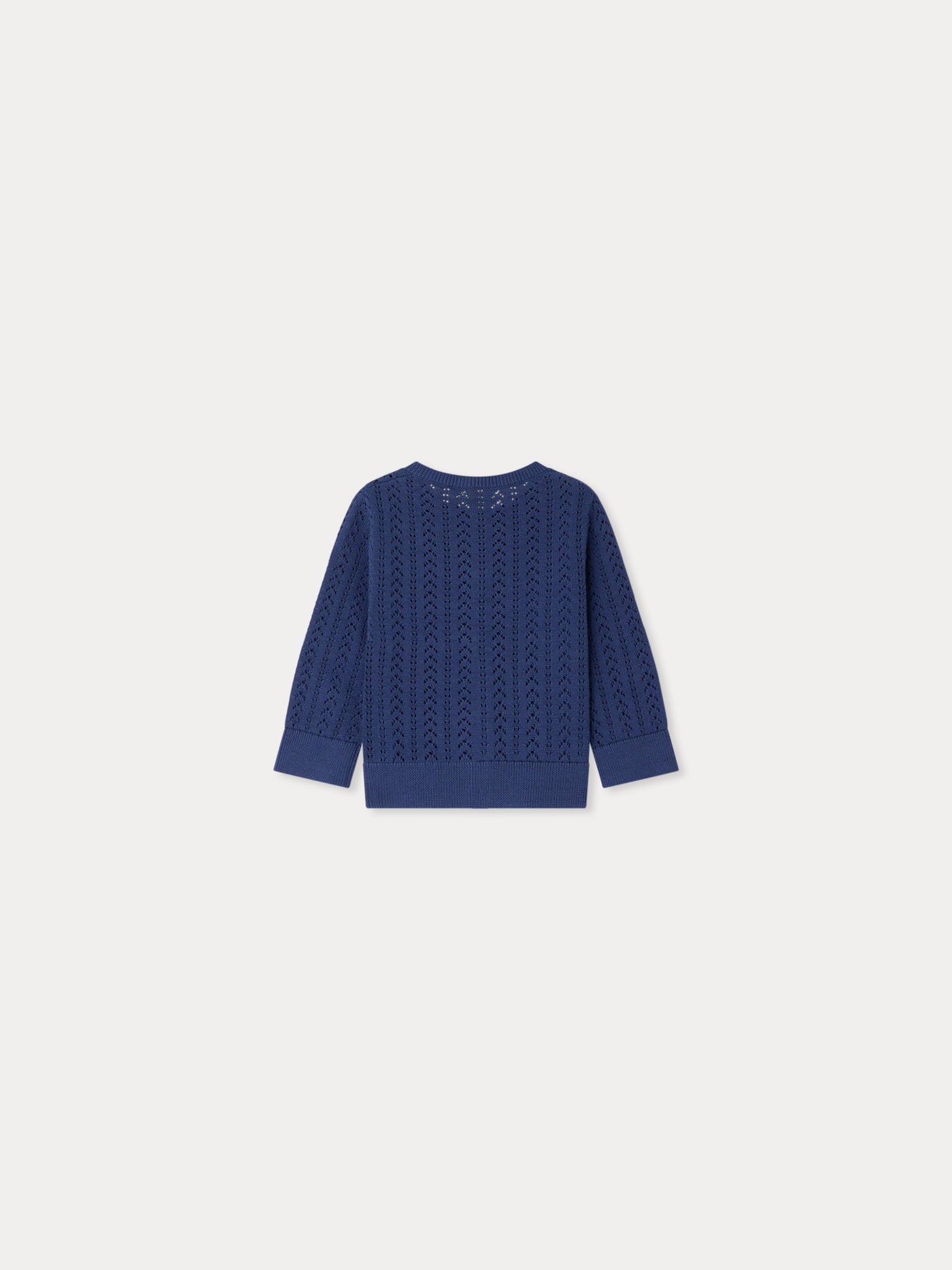 Laeli round neck cardigan in organic cotton pointelle knit