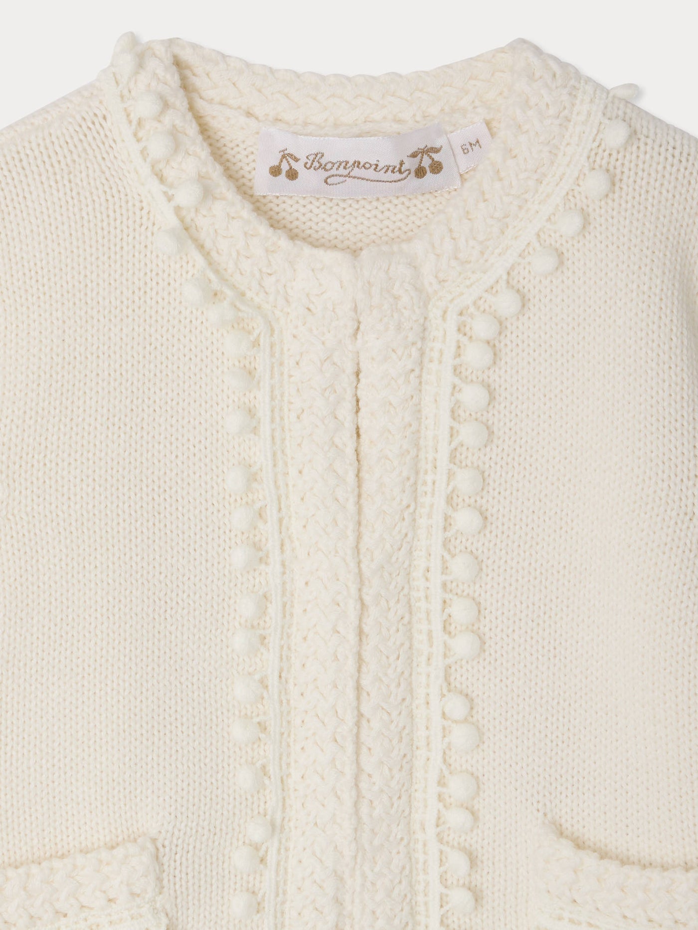 Embroidered Laine cardigan in organic cotton and cashmere
