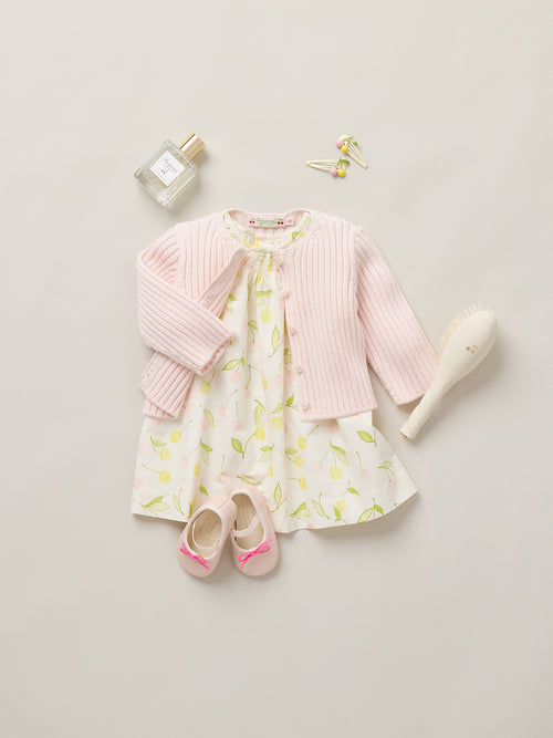 Luce smocked dress in organic cotton poplin