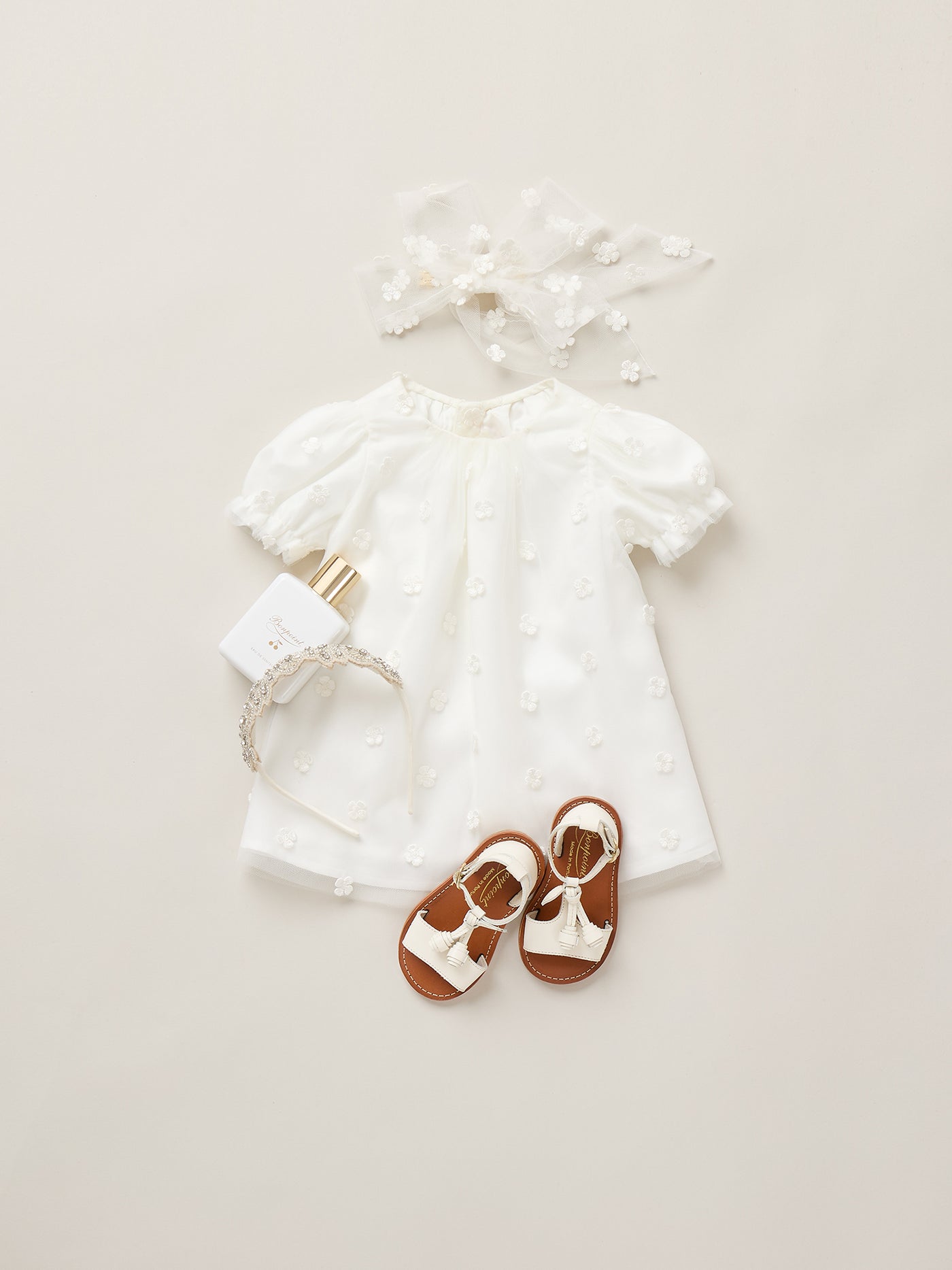 Lelisa dress in tulle embroidered with flowers