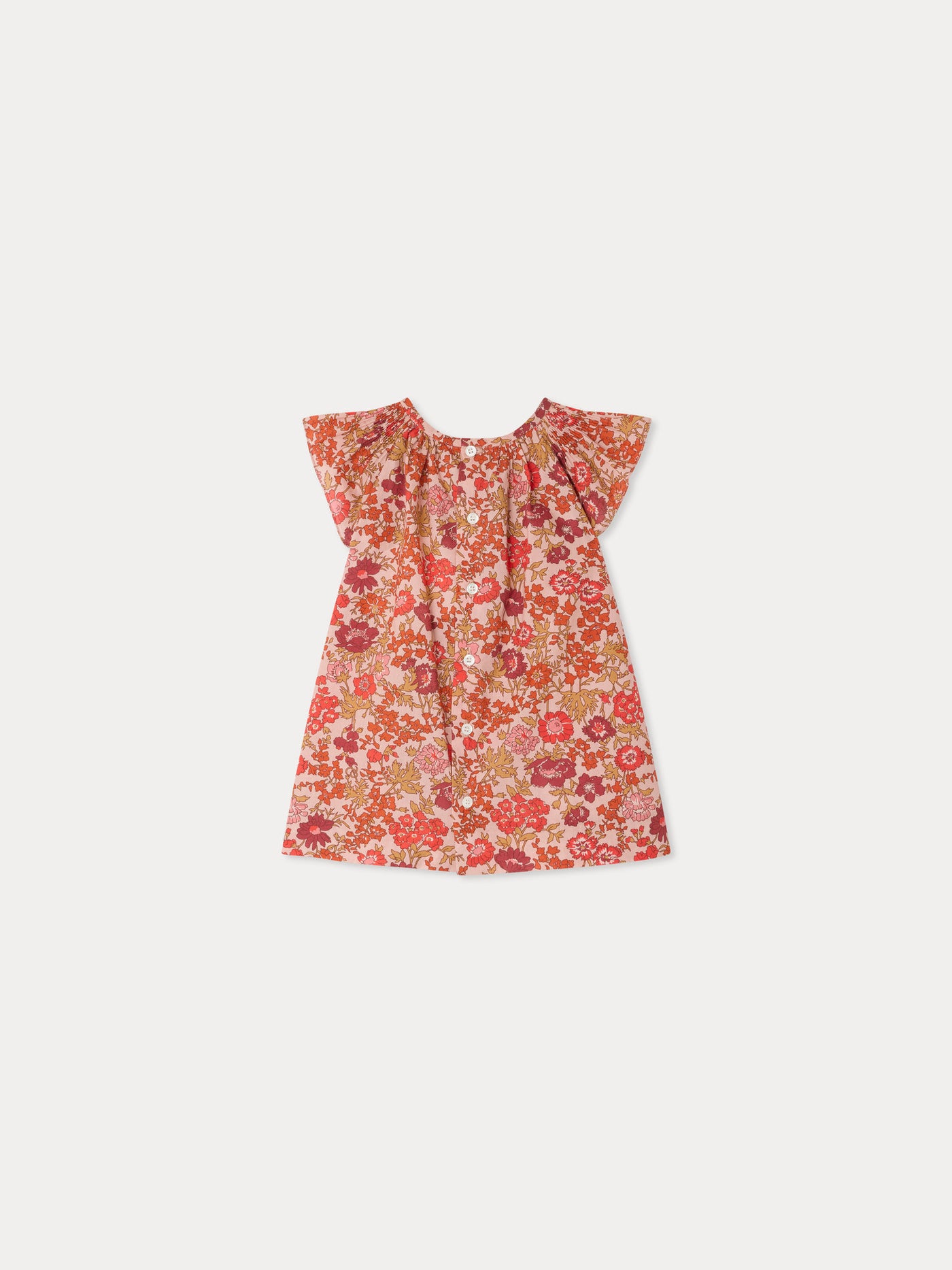 Carmella smocked dress in Liberty organic cotton fabric