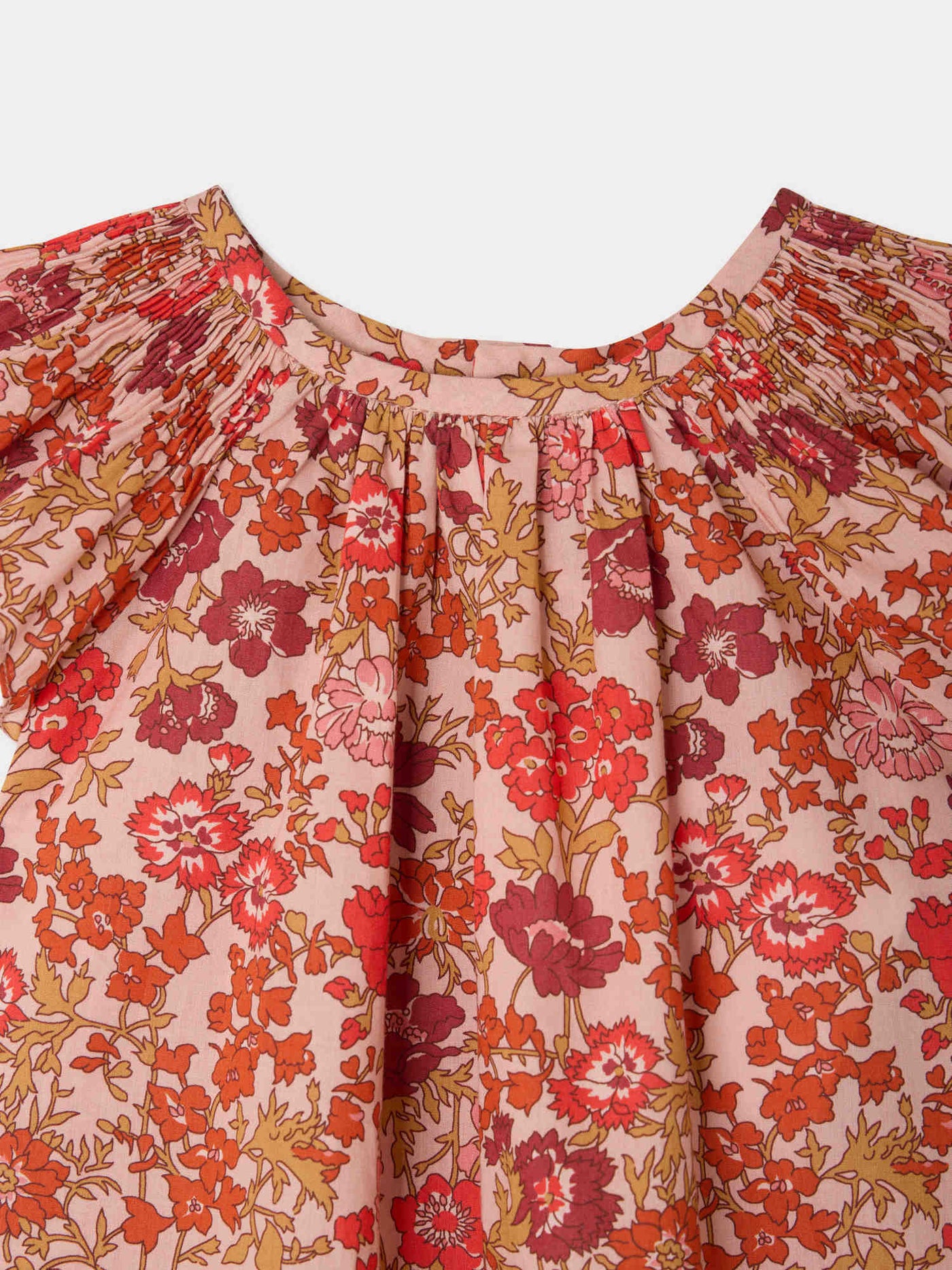 Carmella smocked dress in Liberty organic cotton fabric