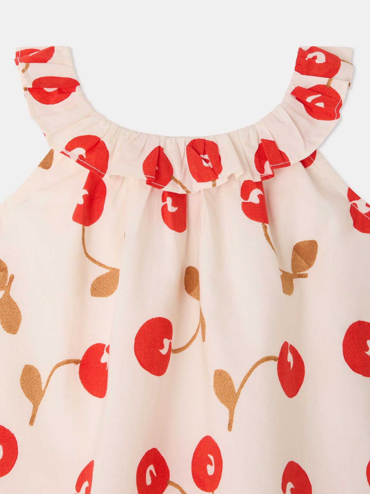 Niniki ruffled dress in organic cotton poplin