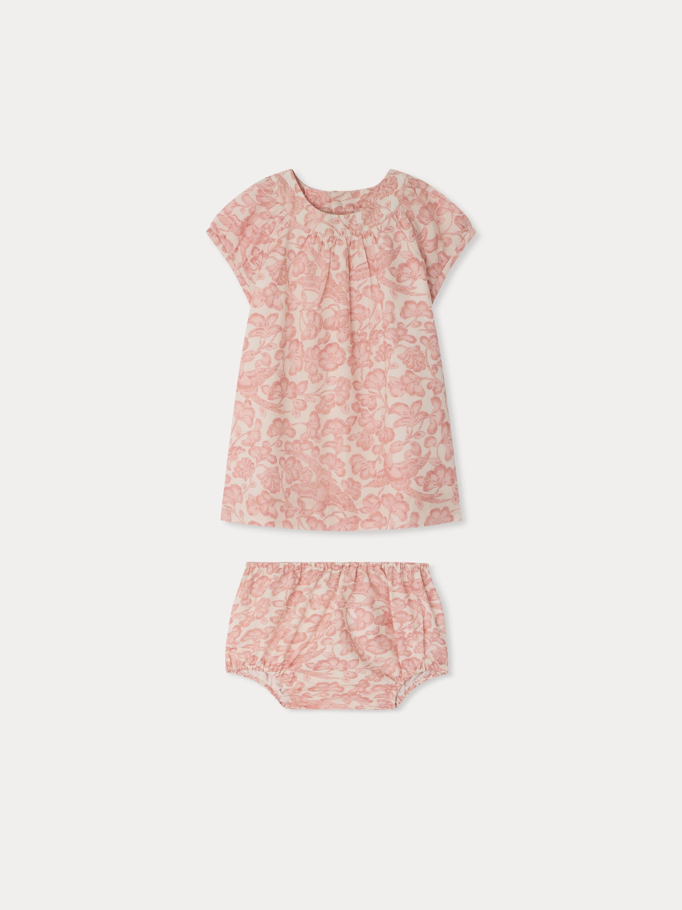 Cachouli dress with balloon sleeves in organic cotton