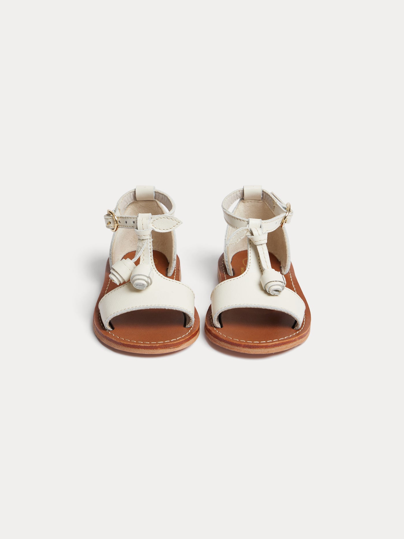Elmas first-steps sandals in milk white leather