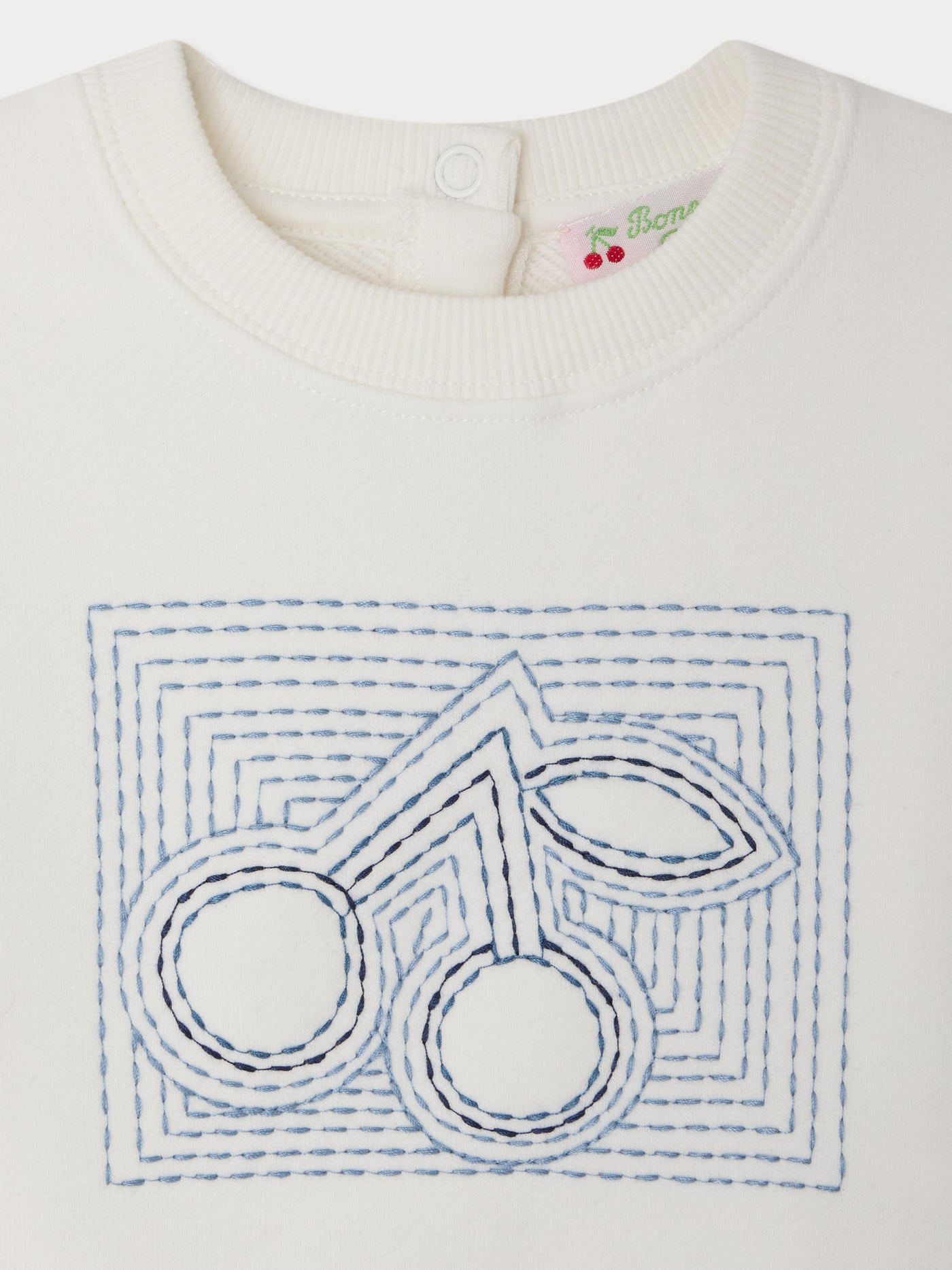 Dahlia sweatshirt embroidered with cherry in organic cotton