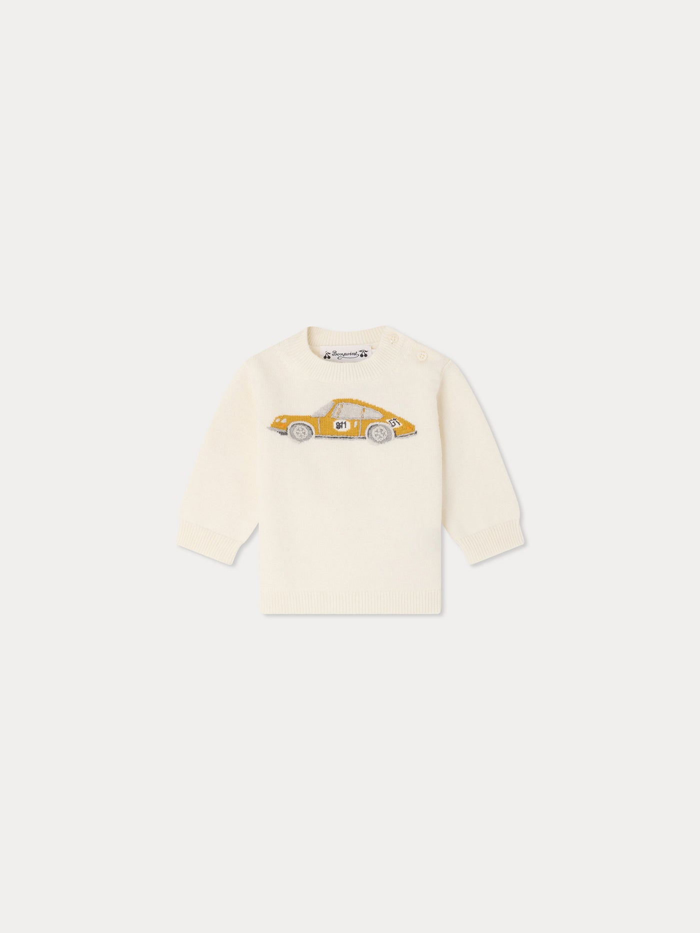 Bonpoint x Porsche Almire embroidered sweater in organic cotton and cashmere