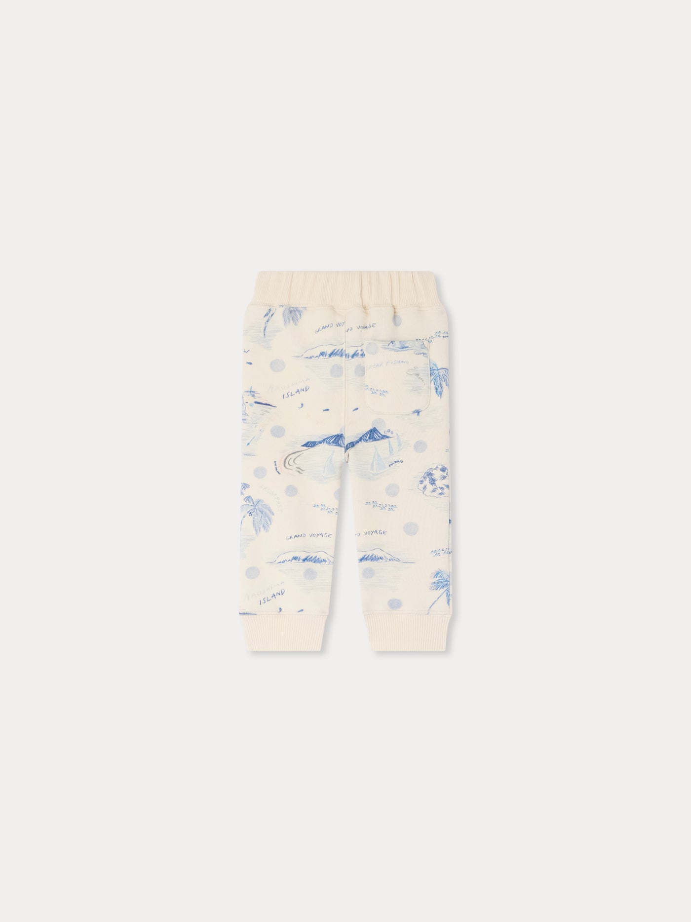 Bram jogging pants with island print in organic cotton