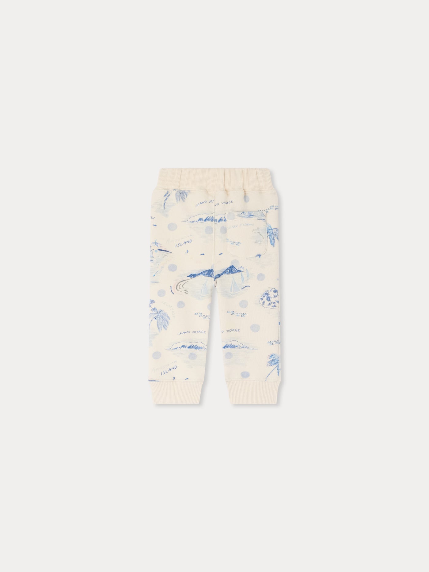 Bram jogging pants with island print in organic cotton