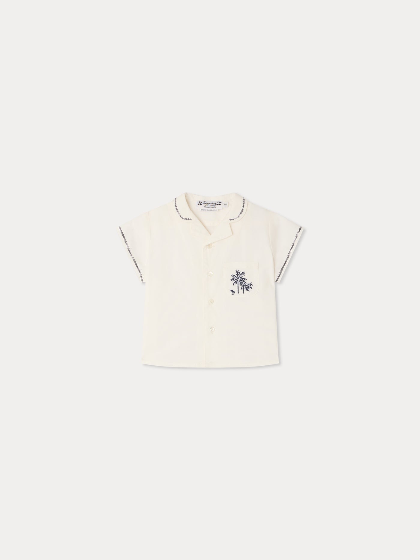 Lennar embroidered shirt in organic cotton poplin