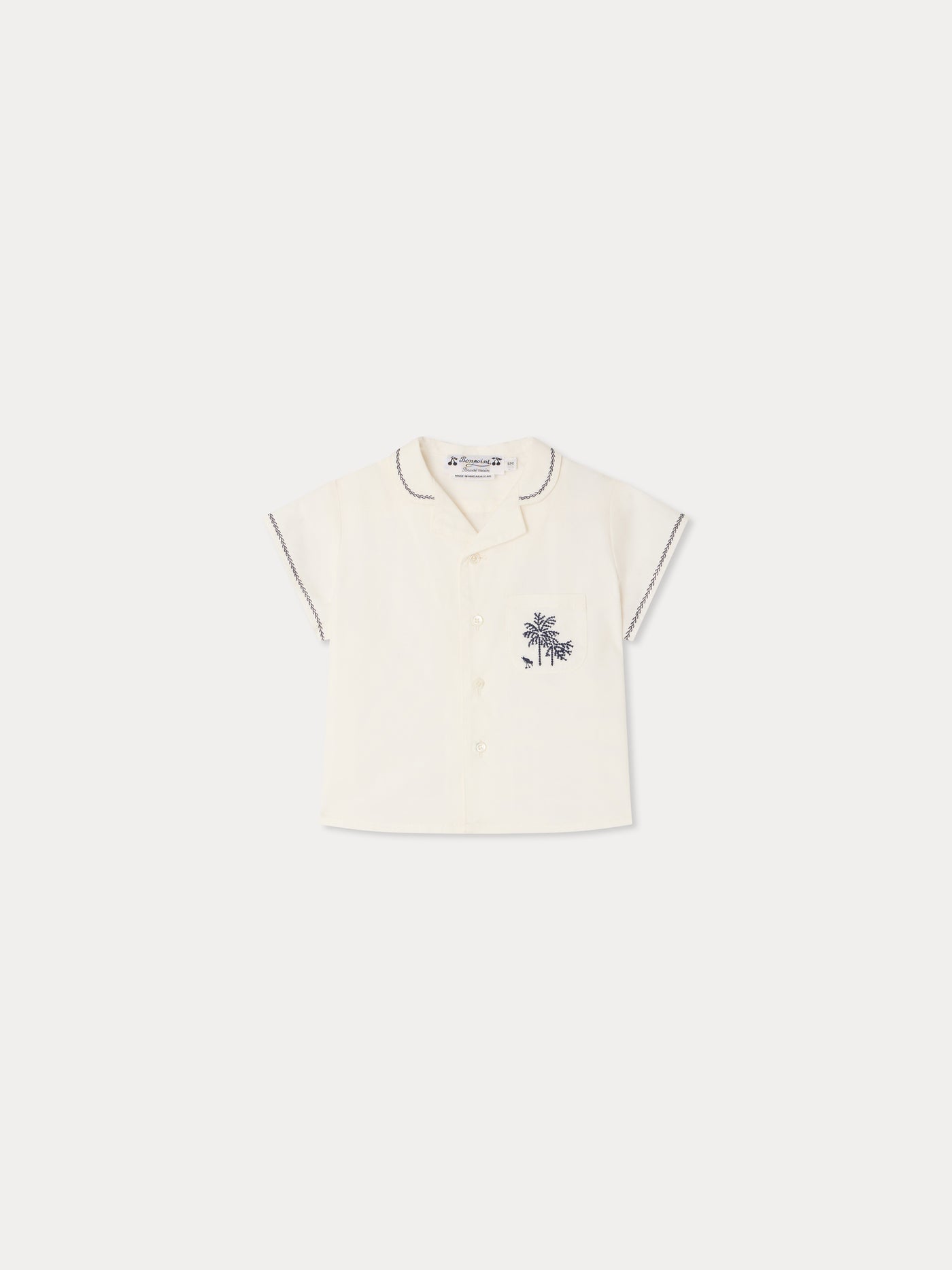 Lennar embroidered shirt in organic cotton poplin