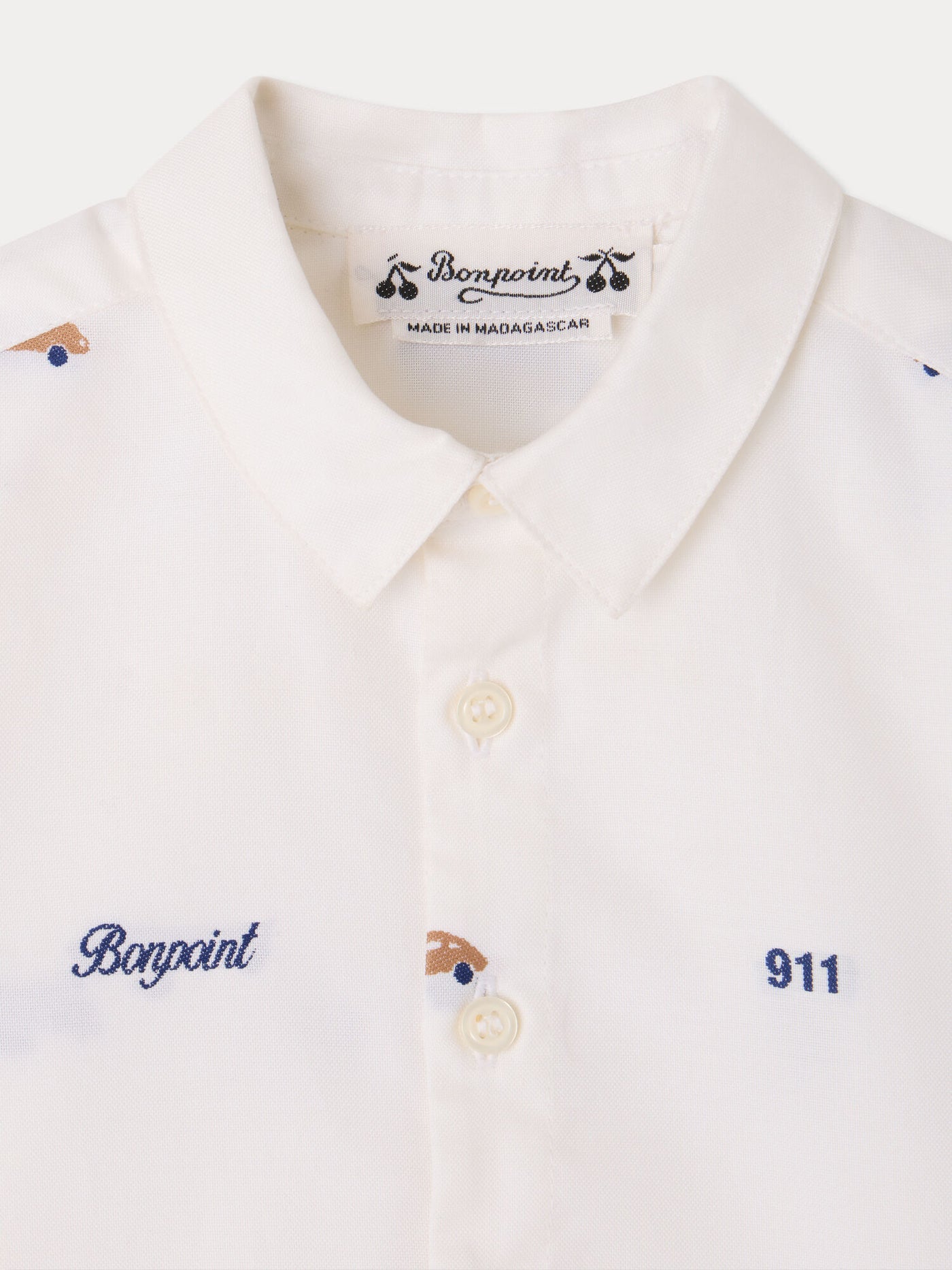 Bonpoint x Porsche Malo shirt in light organic cotton jacquard
