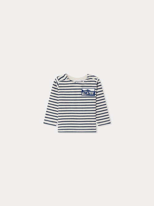 Tourbillon striped boat-neck T-shirt