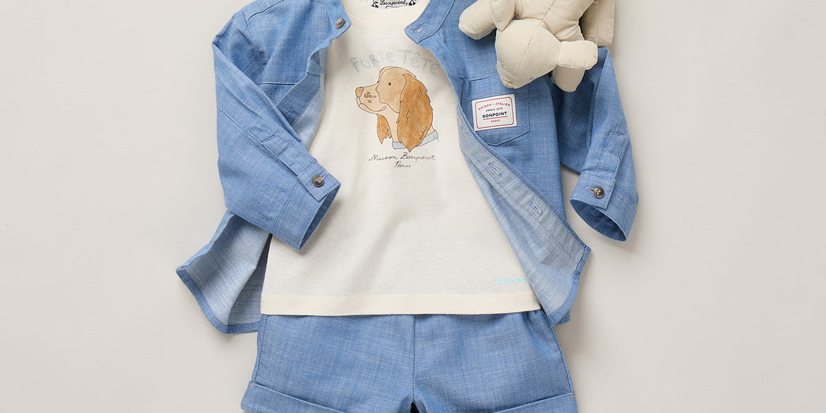 Blue organic cotton bob piob • Bonpoint