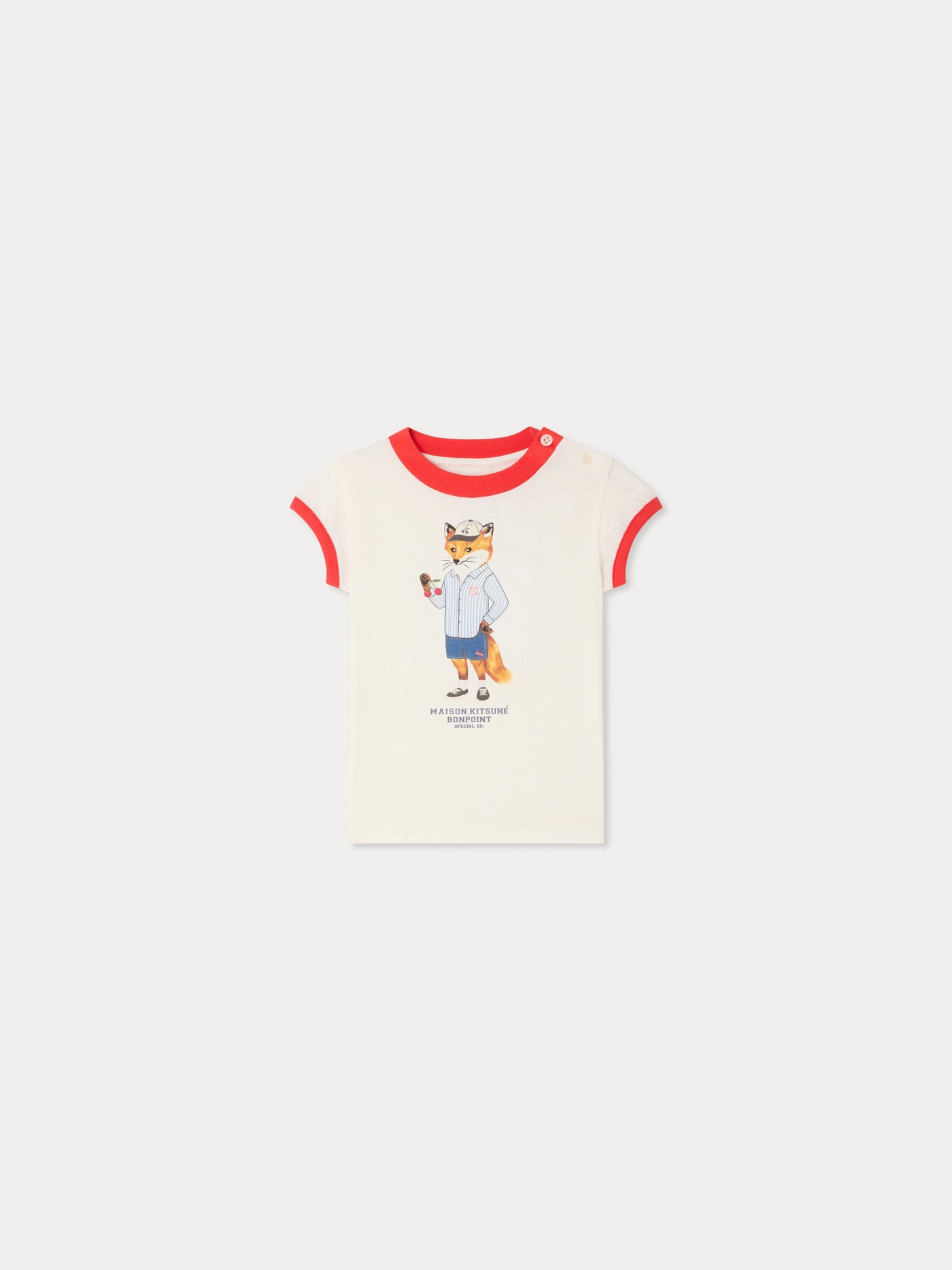Bonpoint x Maison Kitsuné Lyrical T-shirt with fox print in organic cotton