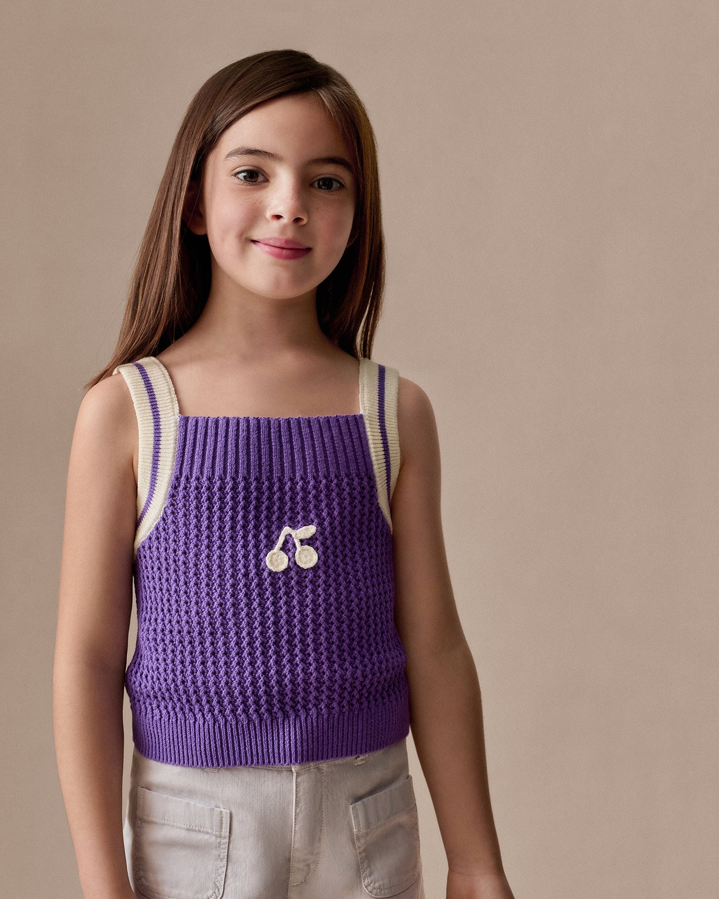 Lily hand-embroidered tank top