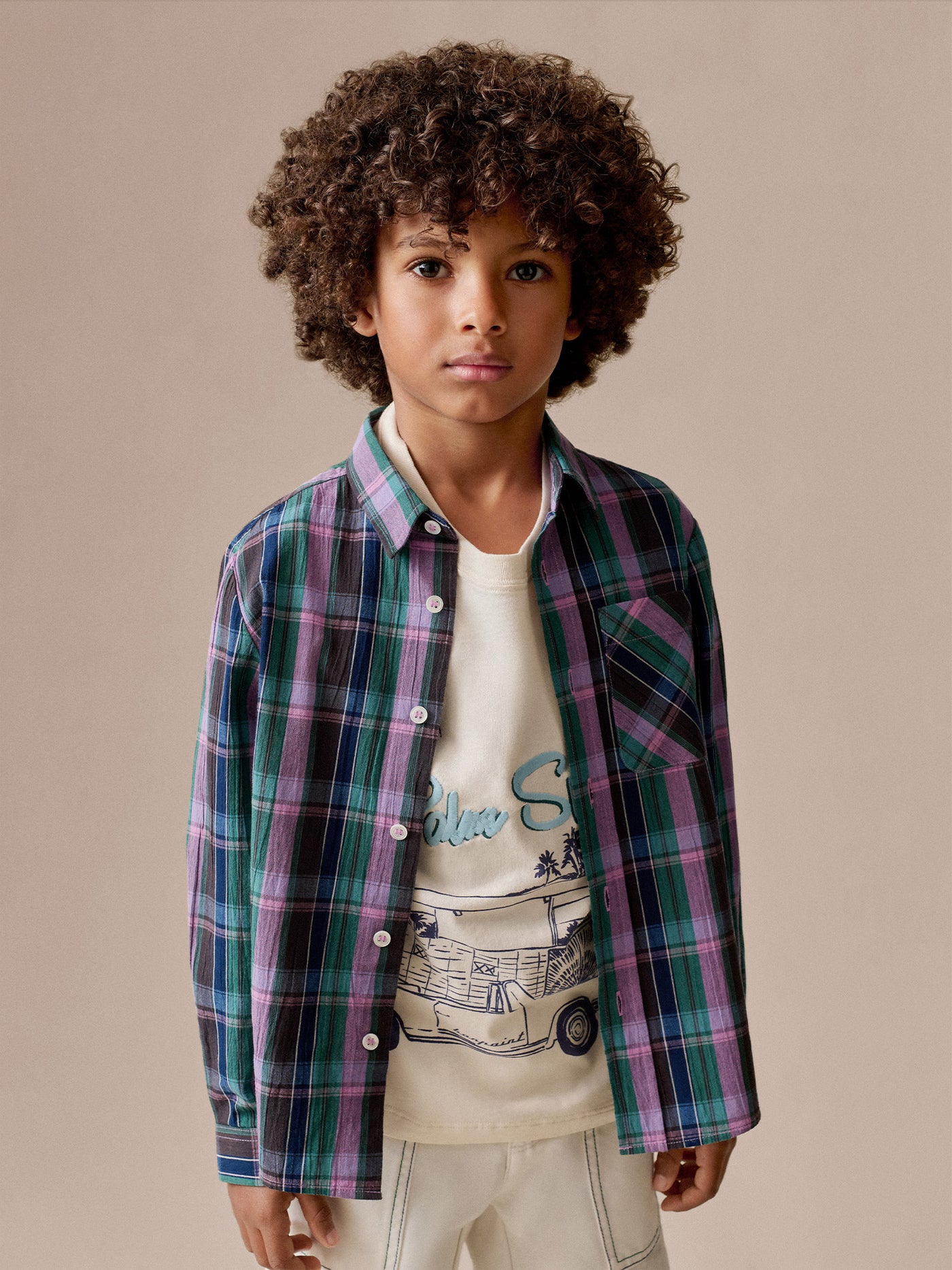 Tango shirt in organic madras cotton