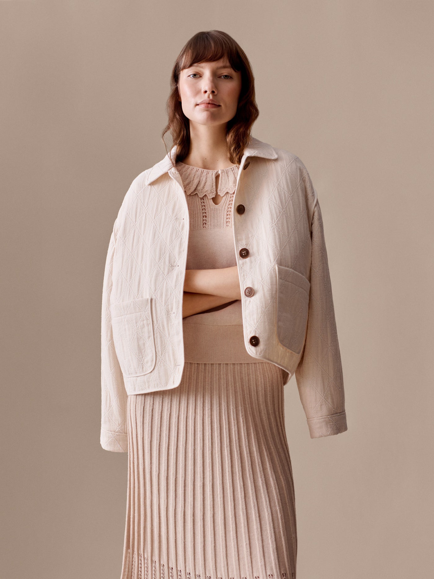 Jylsa pleated knit skirt