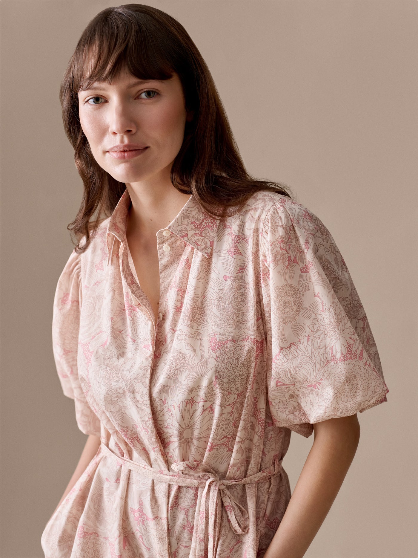 Leah dress with balloon sleeves in Liberty organic cotton fabric