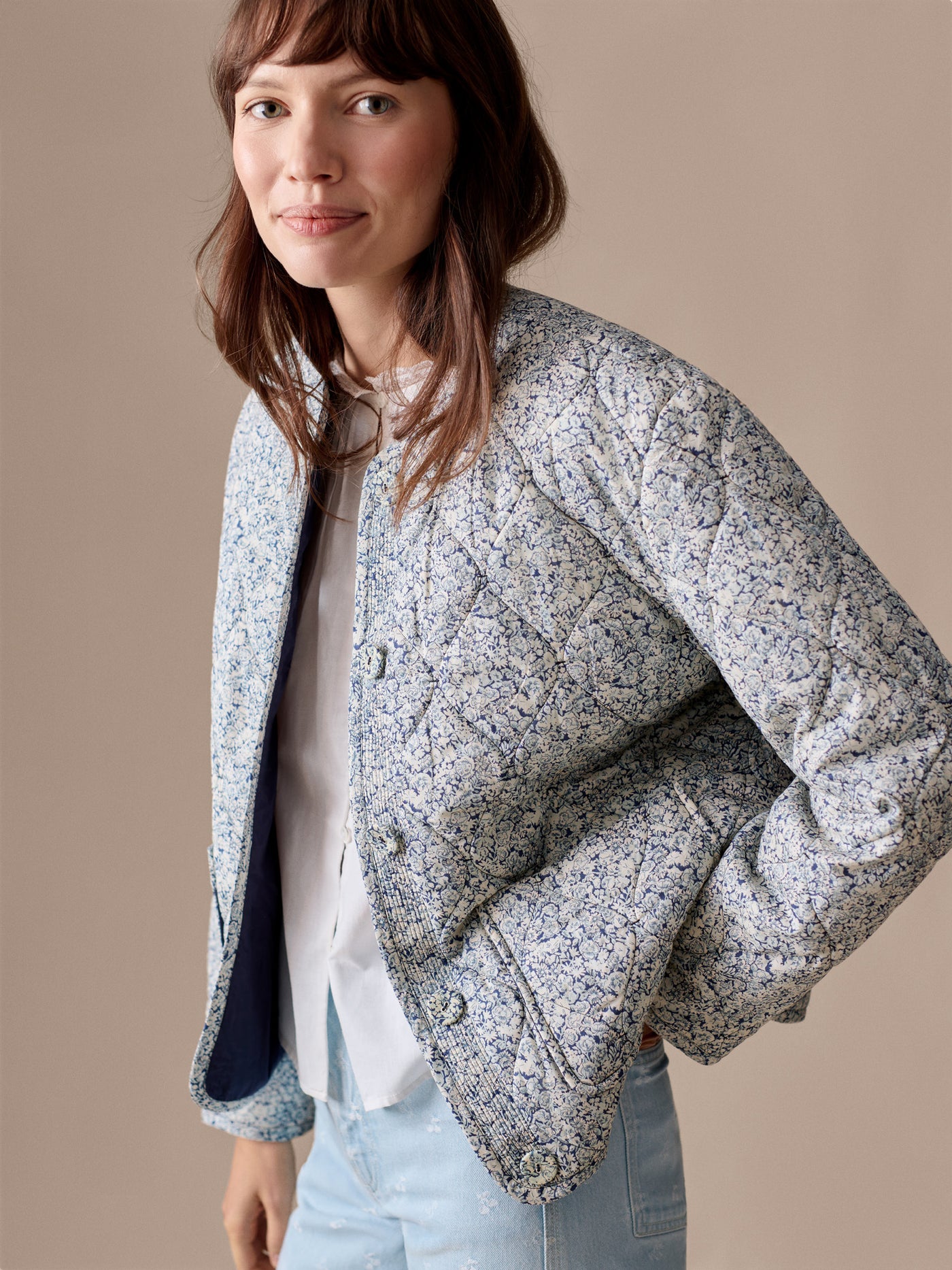 Lise-Marie quilted jacket in Liberty organic cotton fabric