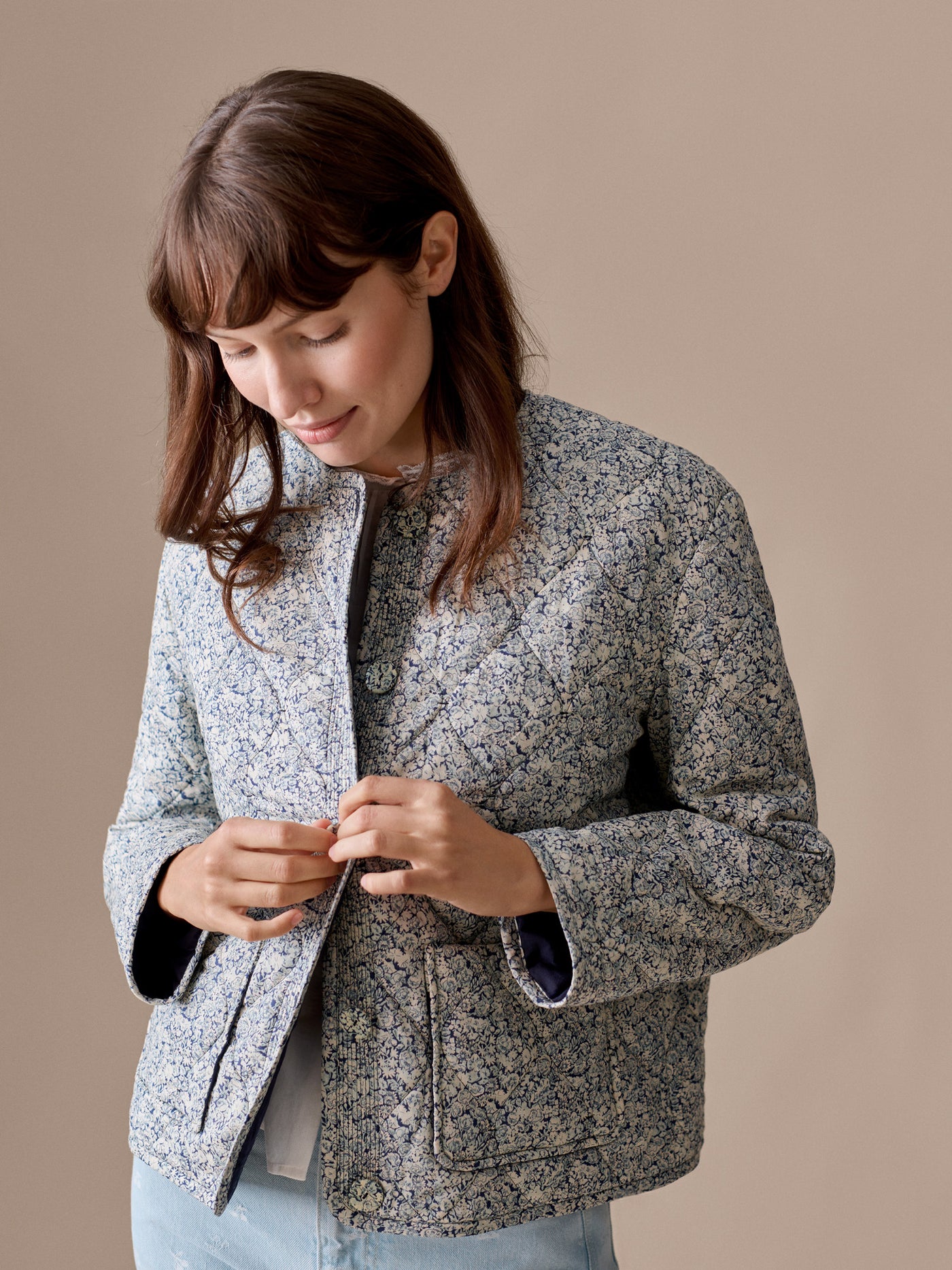 Lise-Marie quilted jacket in Liberty organic cotton fabric