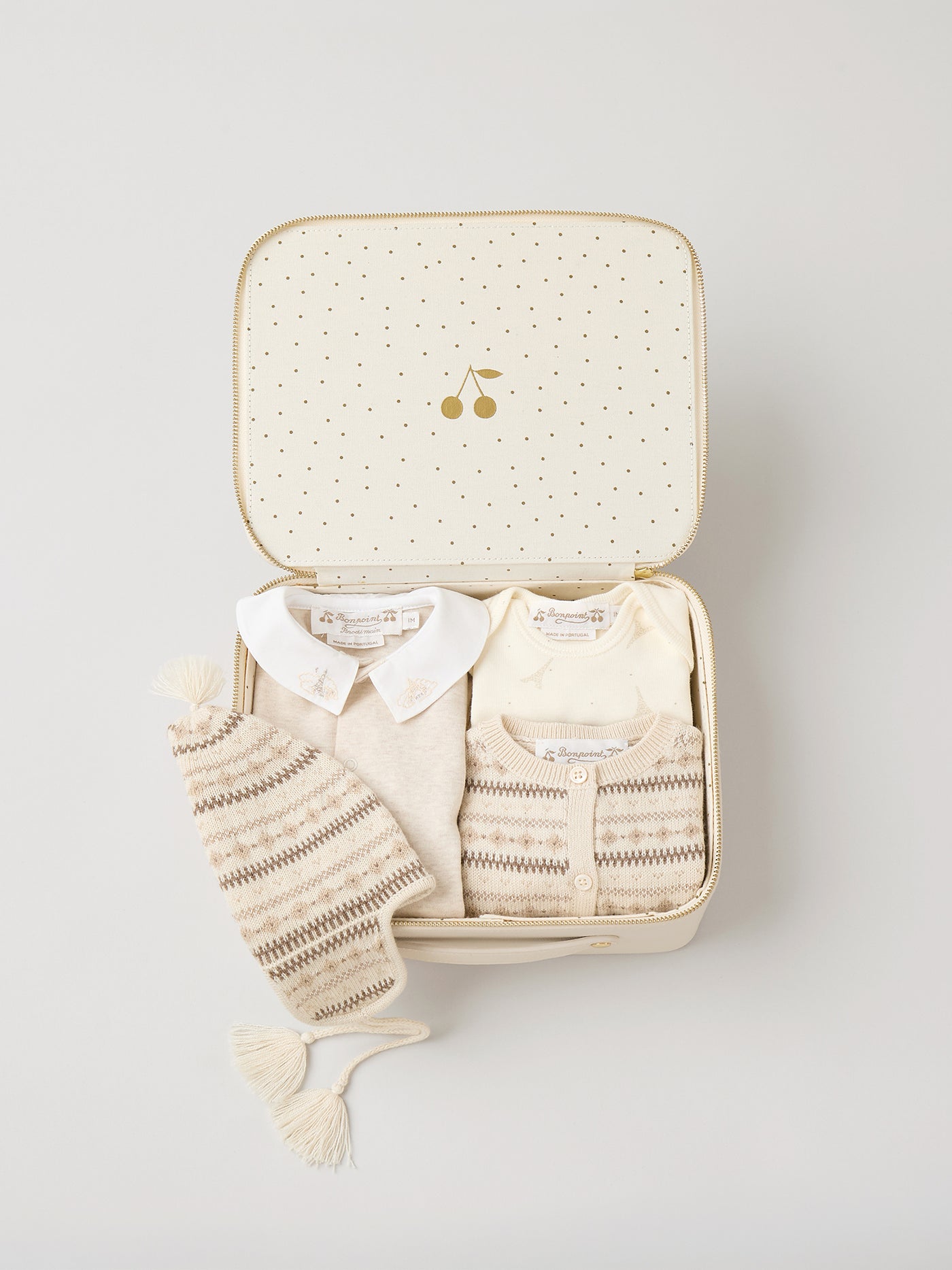 Medium unisex newborn gift set - Jacquard crew neck set