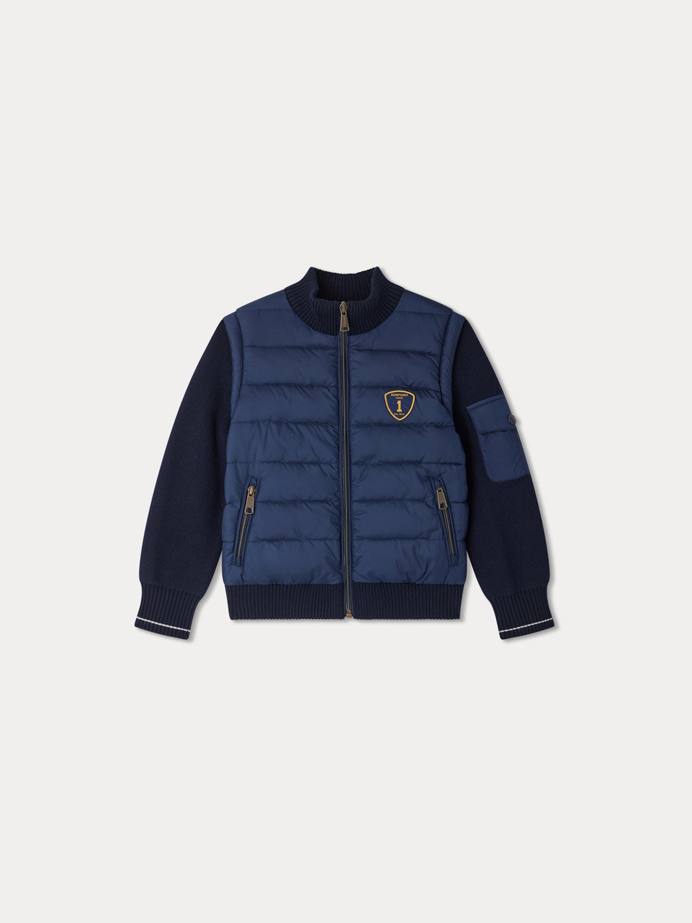 Giani navy blue zip-up down jacket