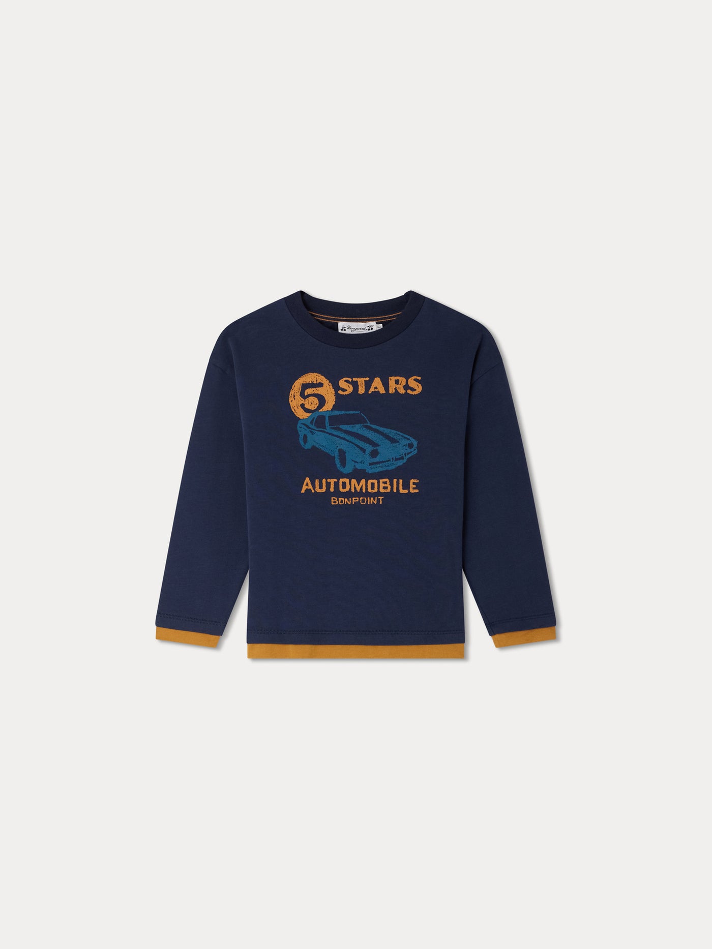 Bartholomé navy blue T-shirt with car pattern