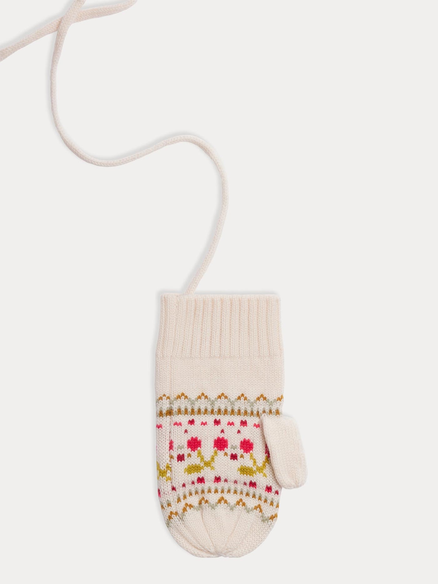 Dhuri white wool mittens