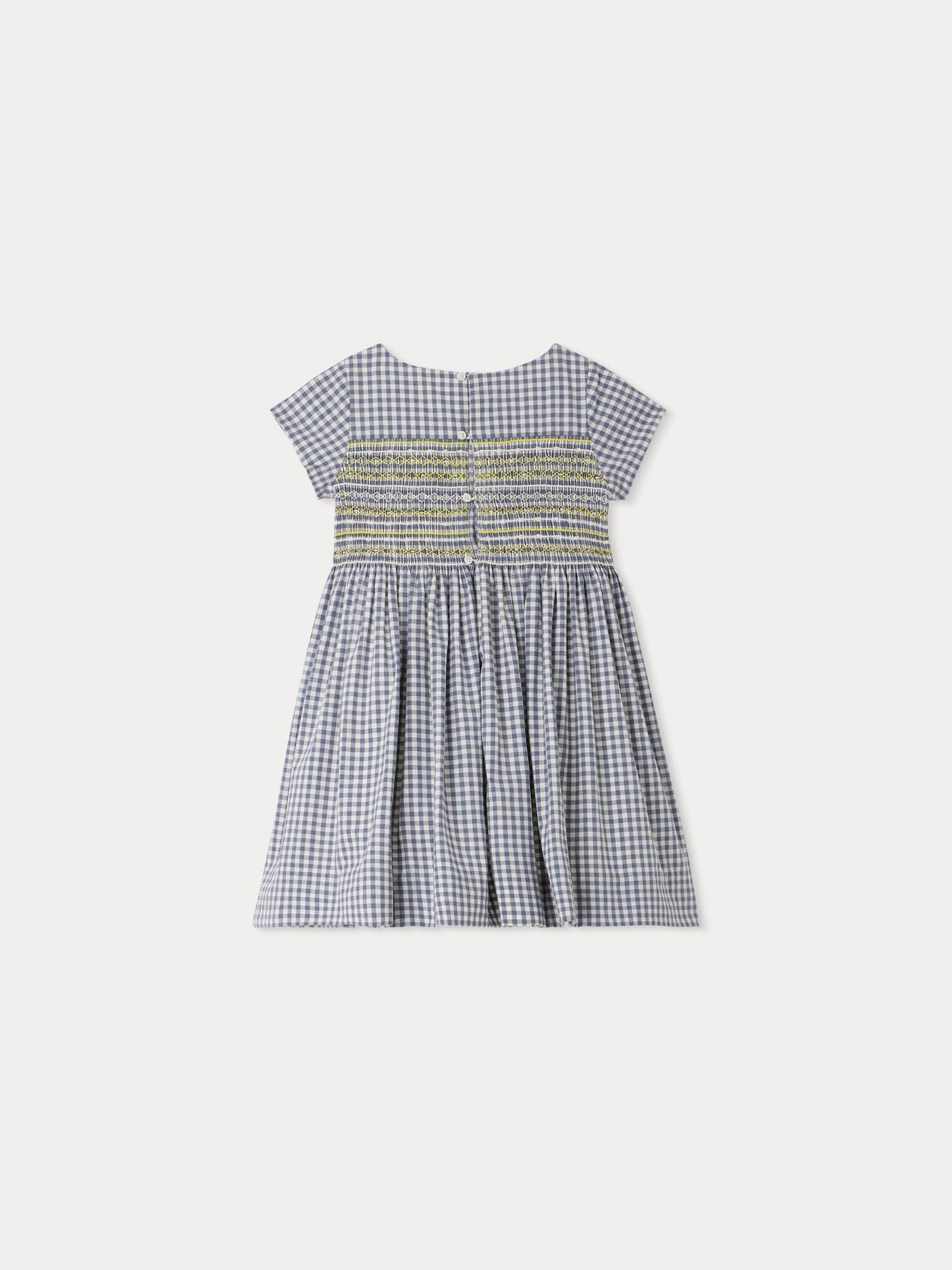 Duchesse smocked checkered dress