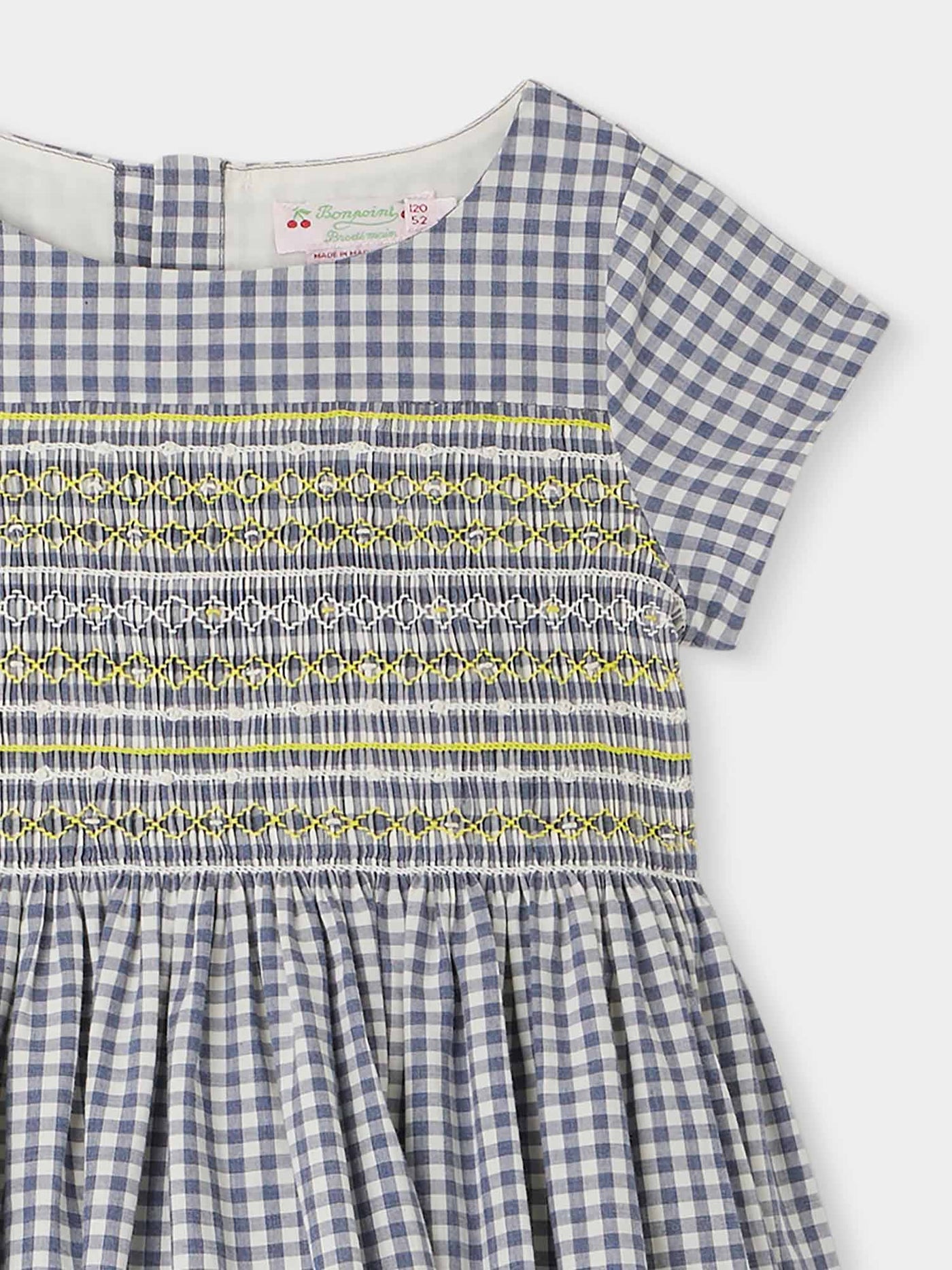 Duchesse smocked checkered dress