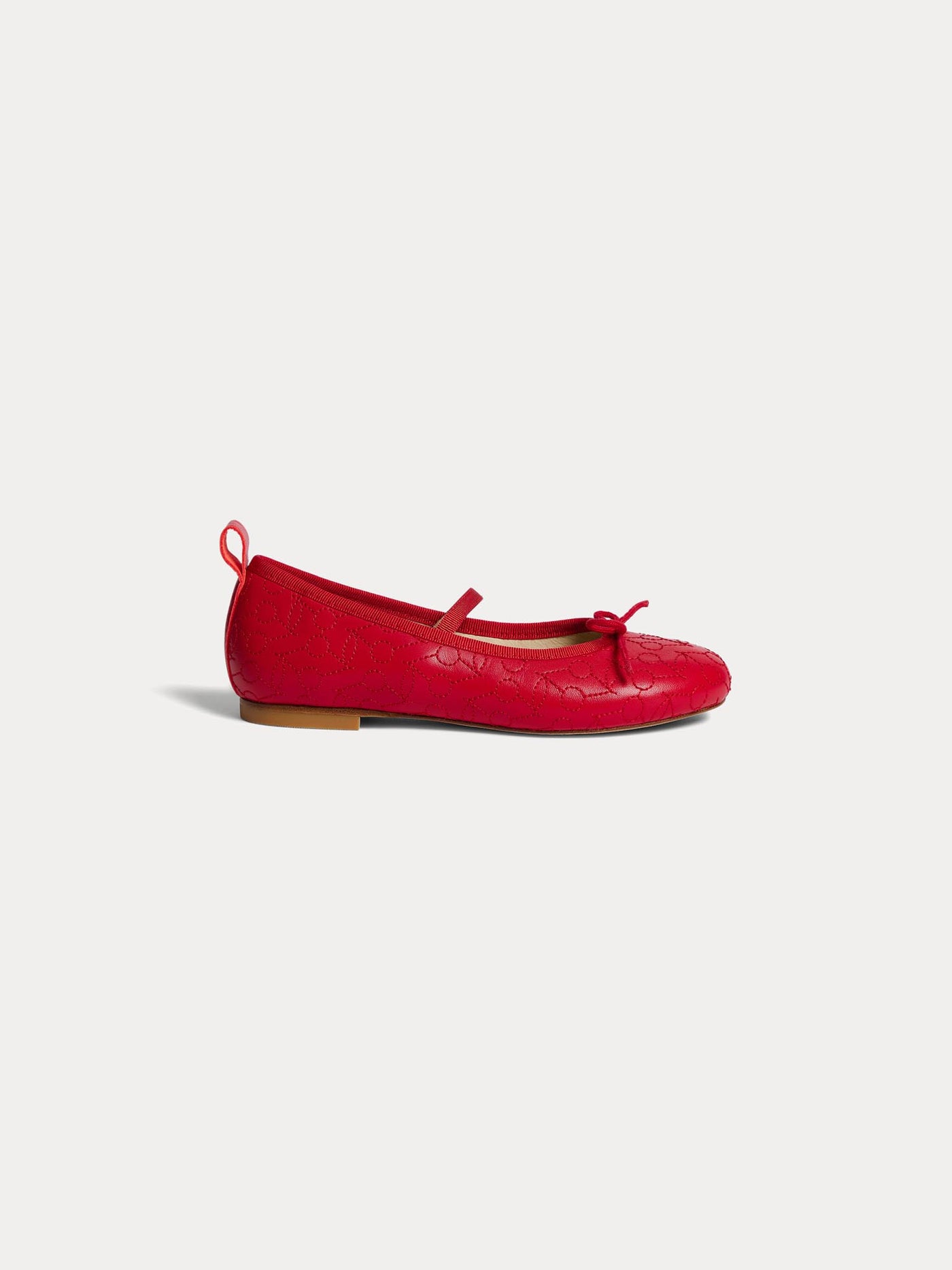 Soft red leather ballet flats