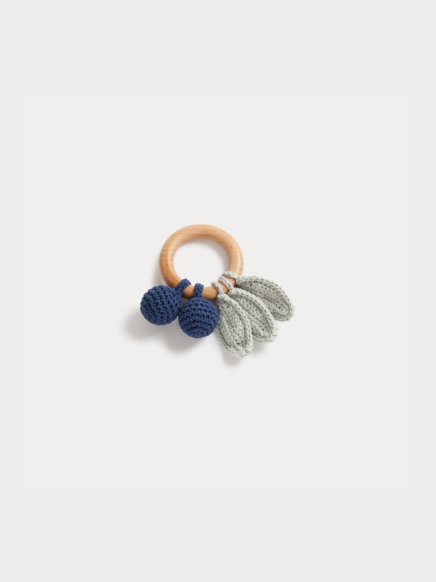 Be Cherry mini dark blue crochet rattle