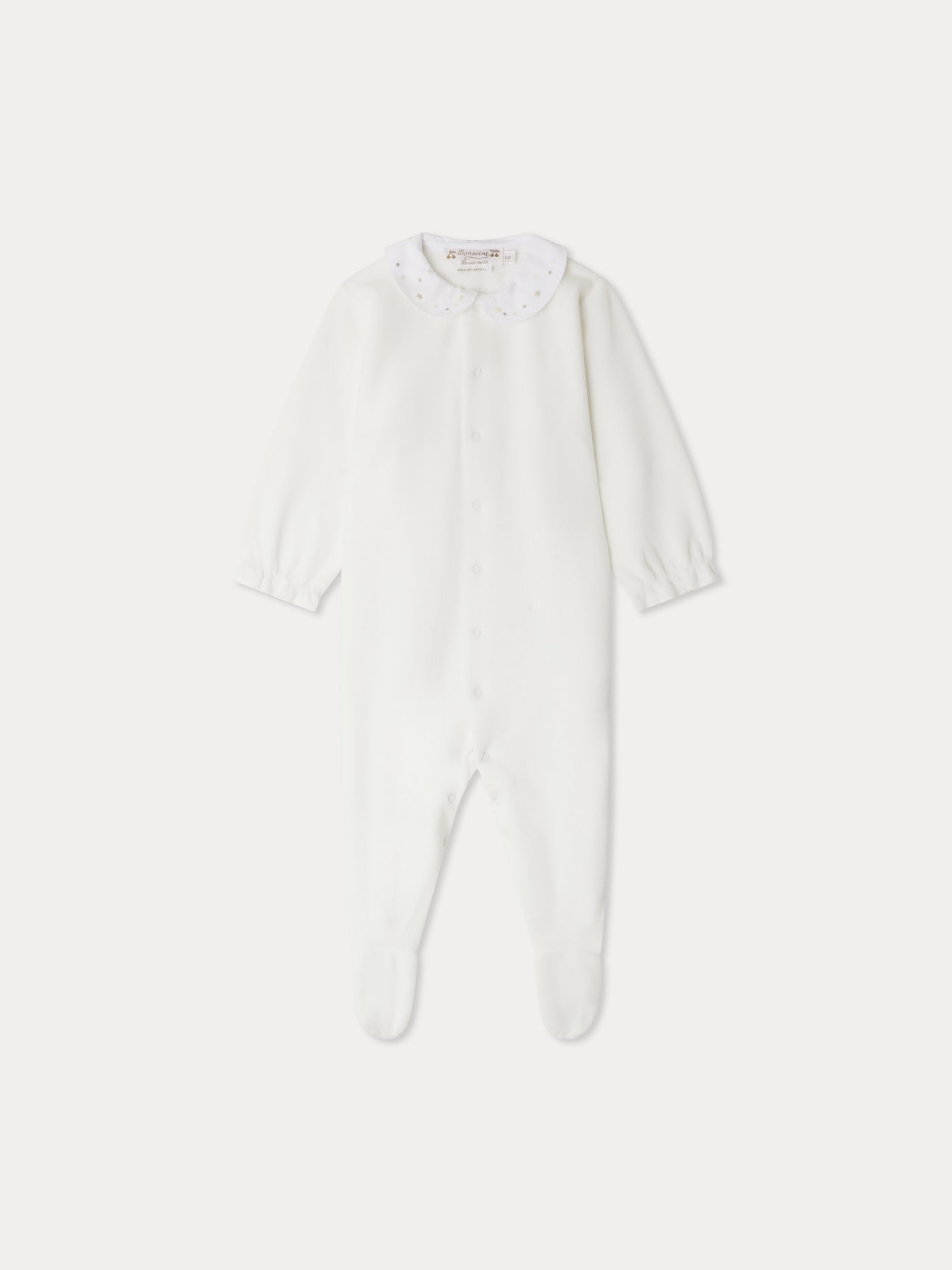 Tintina pajamas with embroidered star pattern collar