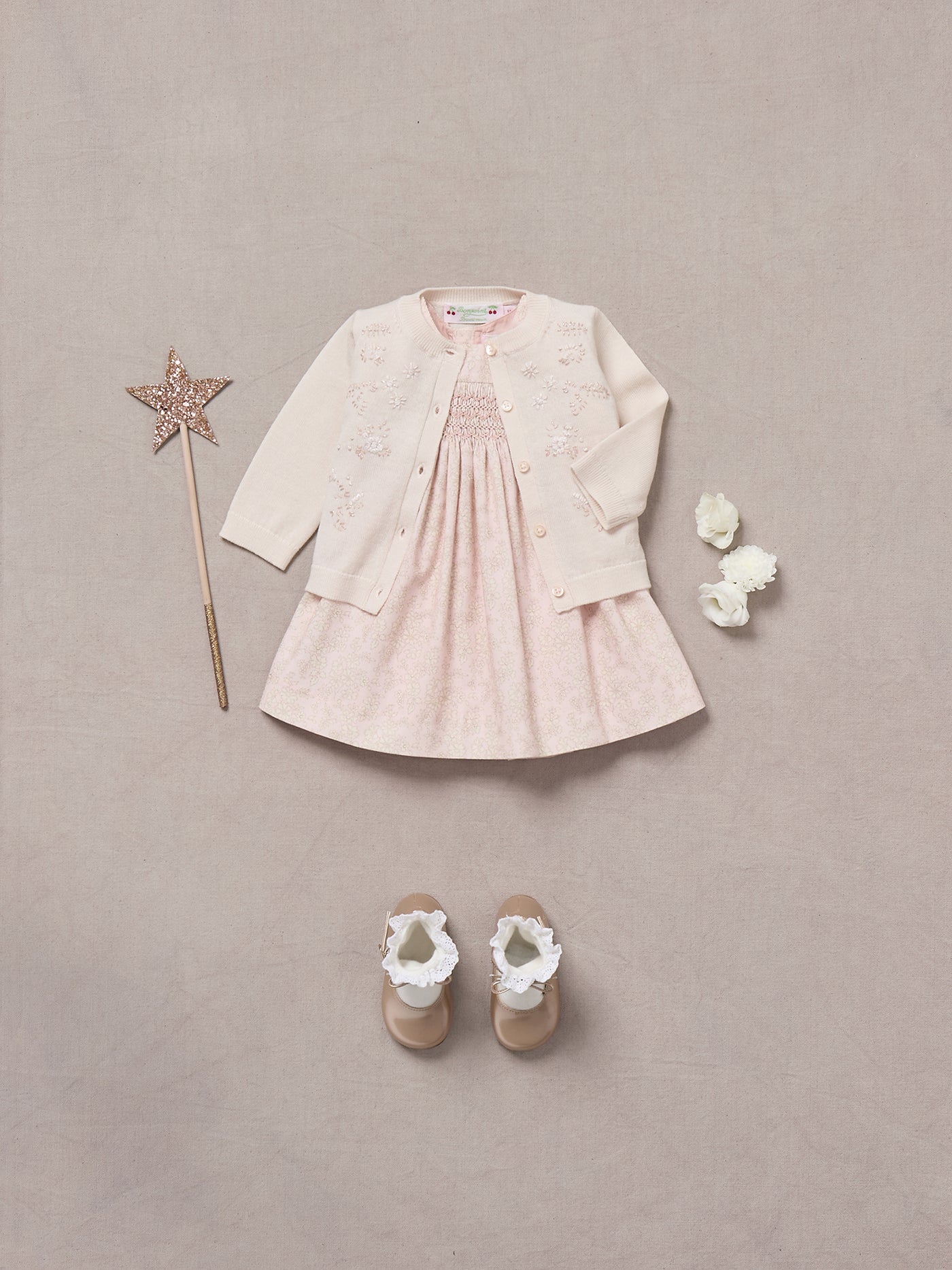 Maruska smocked dress in velvet Liberty fabric
