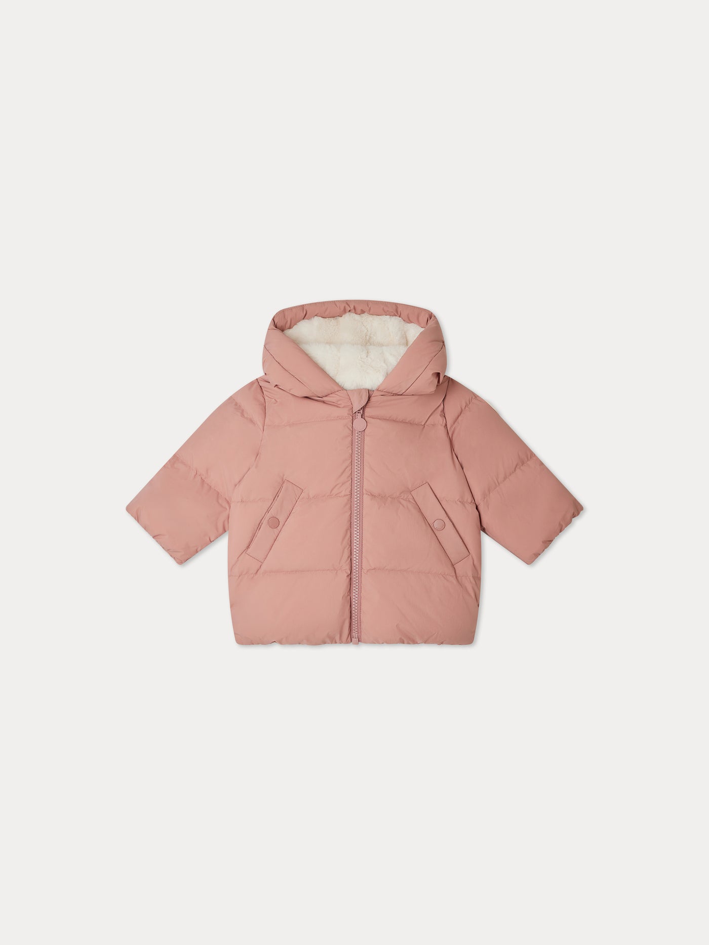 Bozen pink quilted down jacket