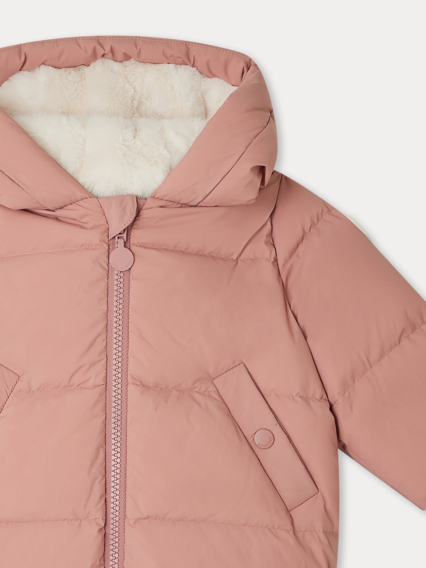 Bozen pink quilted down jacket