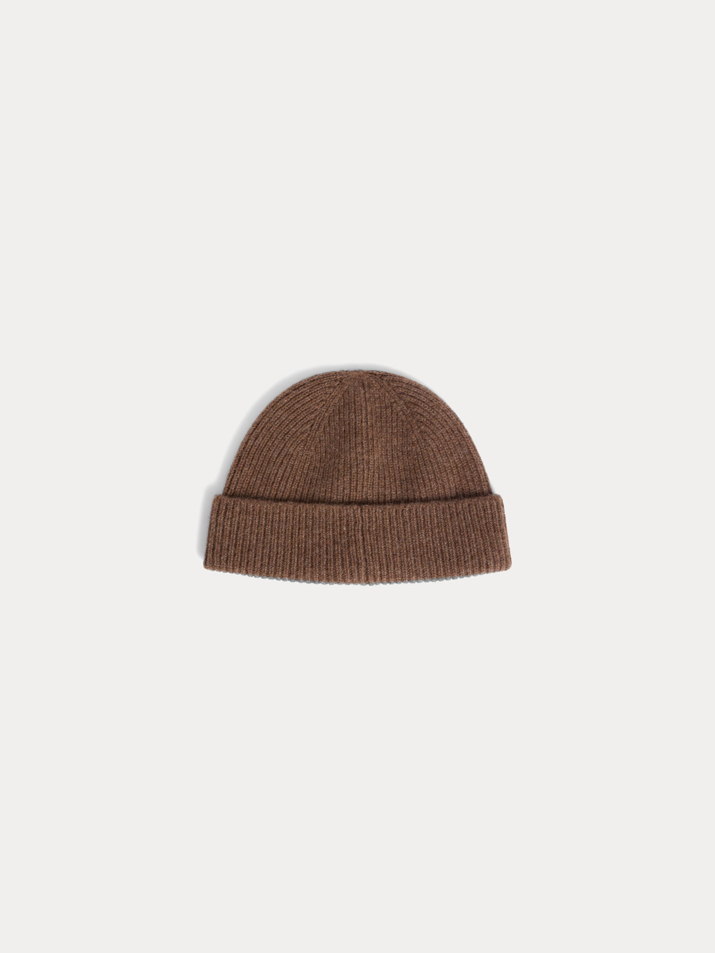 Benny Cuffed Beanie in Coffee Cashmere