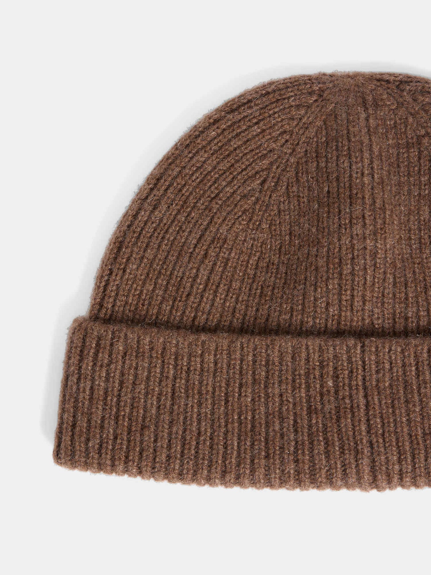 Benny Cuffed Beanie in Coffee Cashmere