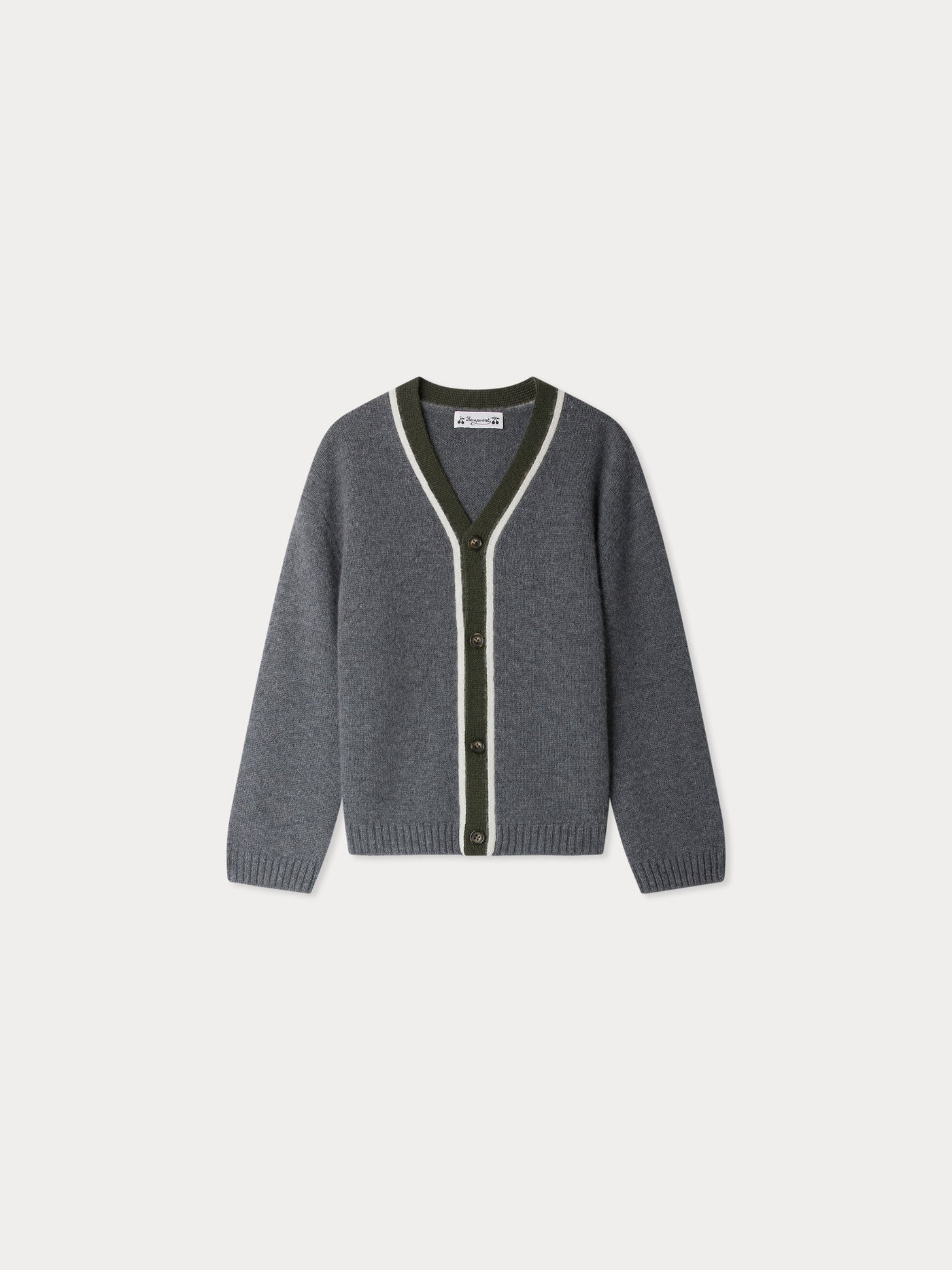 Garfield V-neck cardigan in gray cashmere